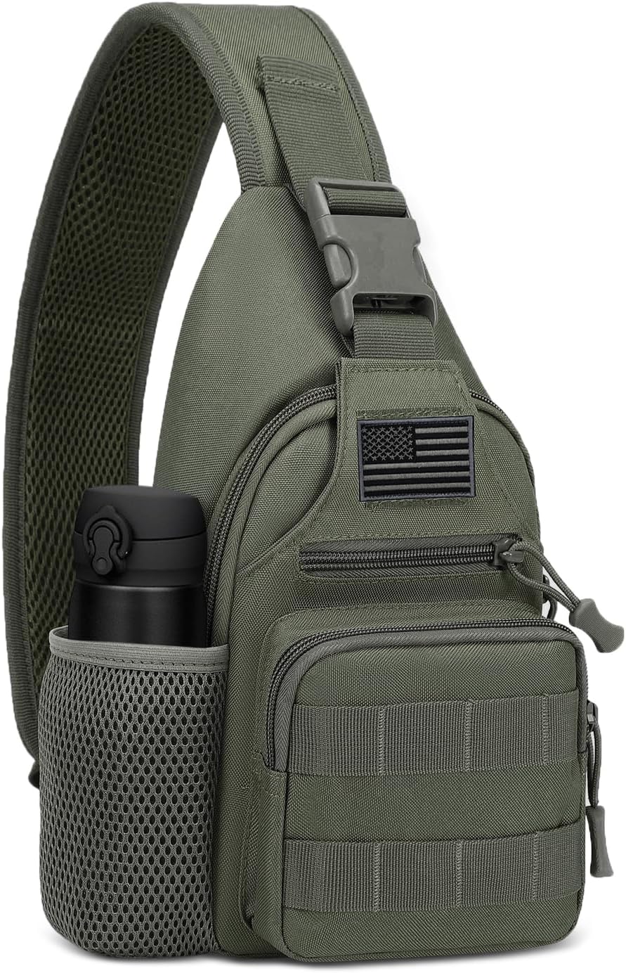 ZHIERNA Mochila Táctica de Bandolera con Soporte para Botella de Ag...