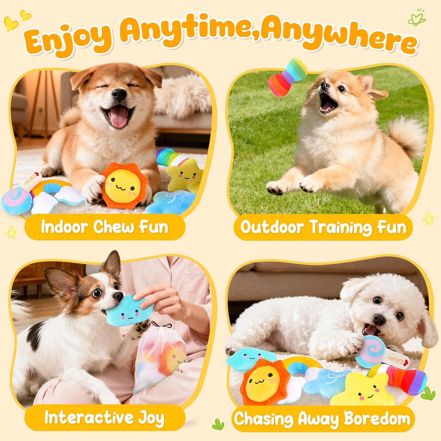 KIPRITII Juguetes chirriantes caprichosos para perros pequeños y ca...