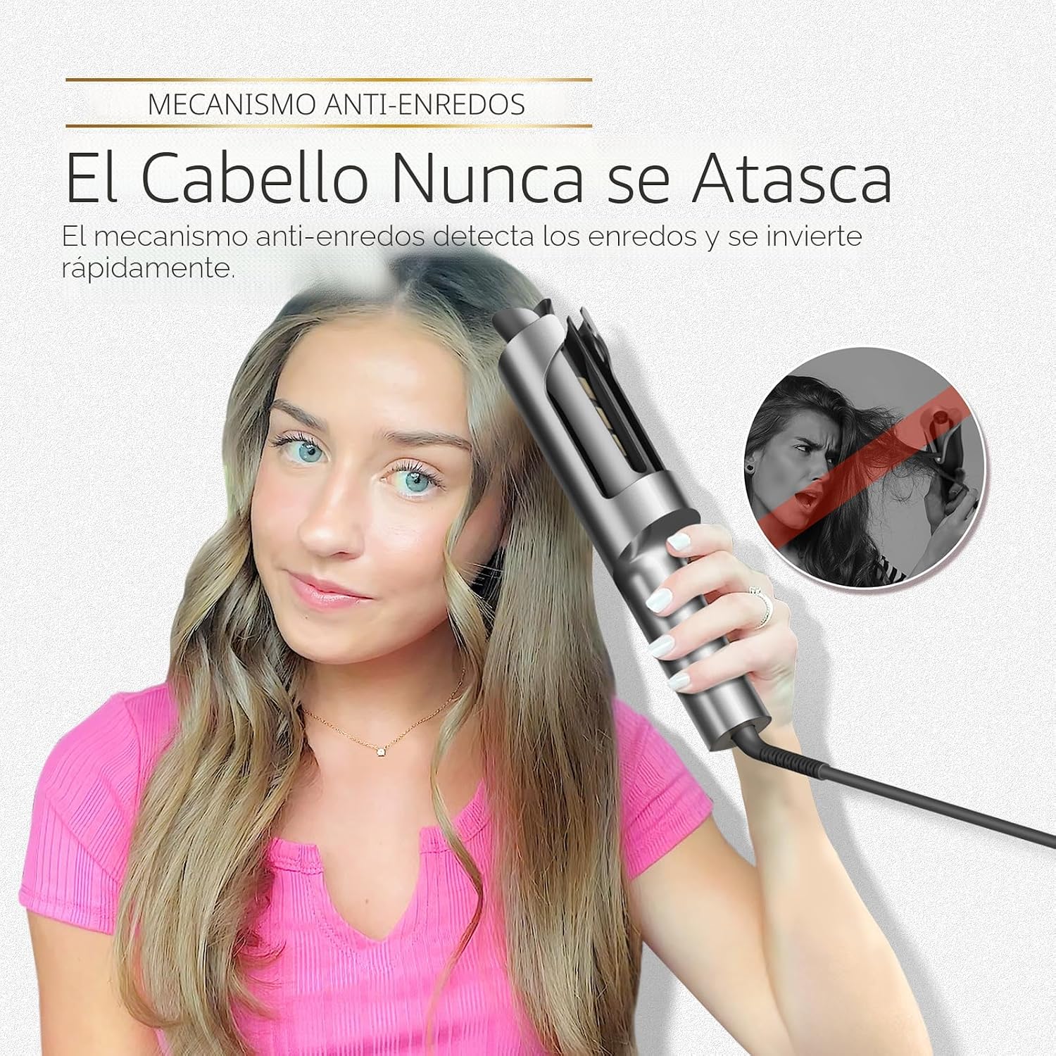 TYMO CurlPro Plus - Rizador giratorio automático, varita rizadora d...
