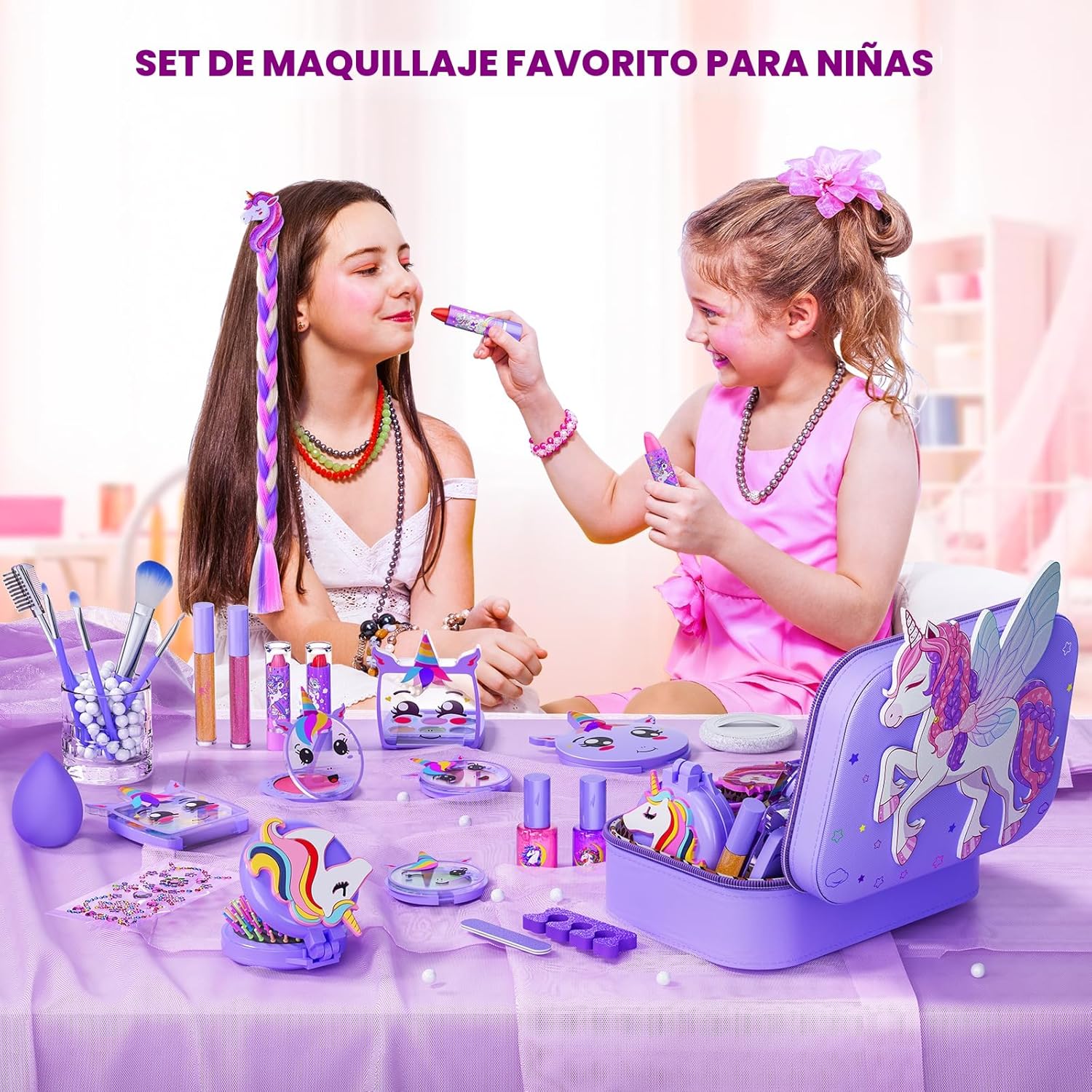 Beayuck Kit de maquillaje para niñas \u2013 Kit de maquillaje para...
