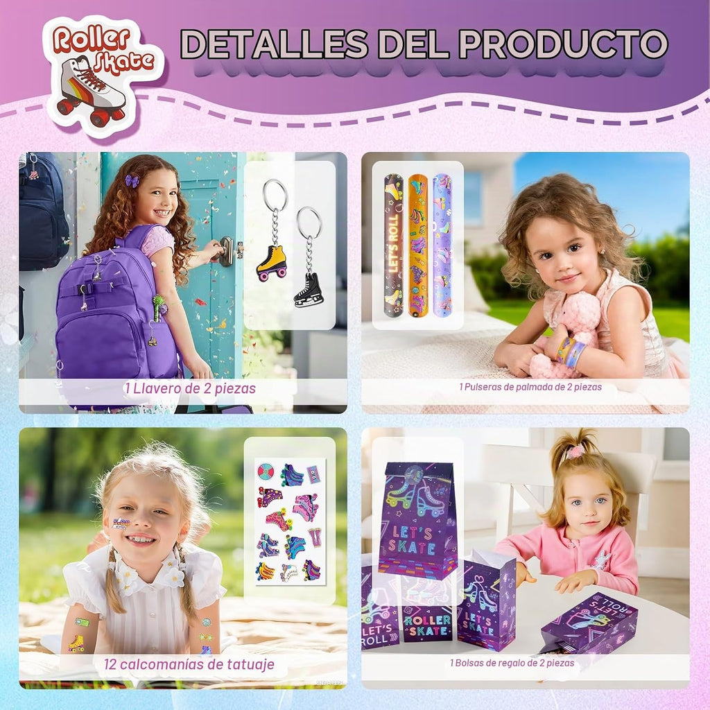 Vanblue - 134 piezas de patín de ruedas para fiestas de cumpleaños...