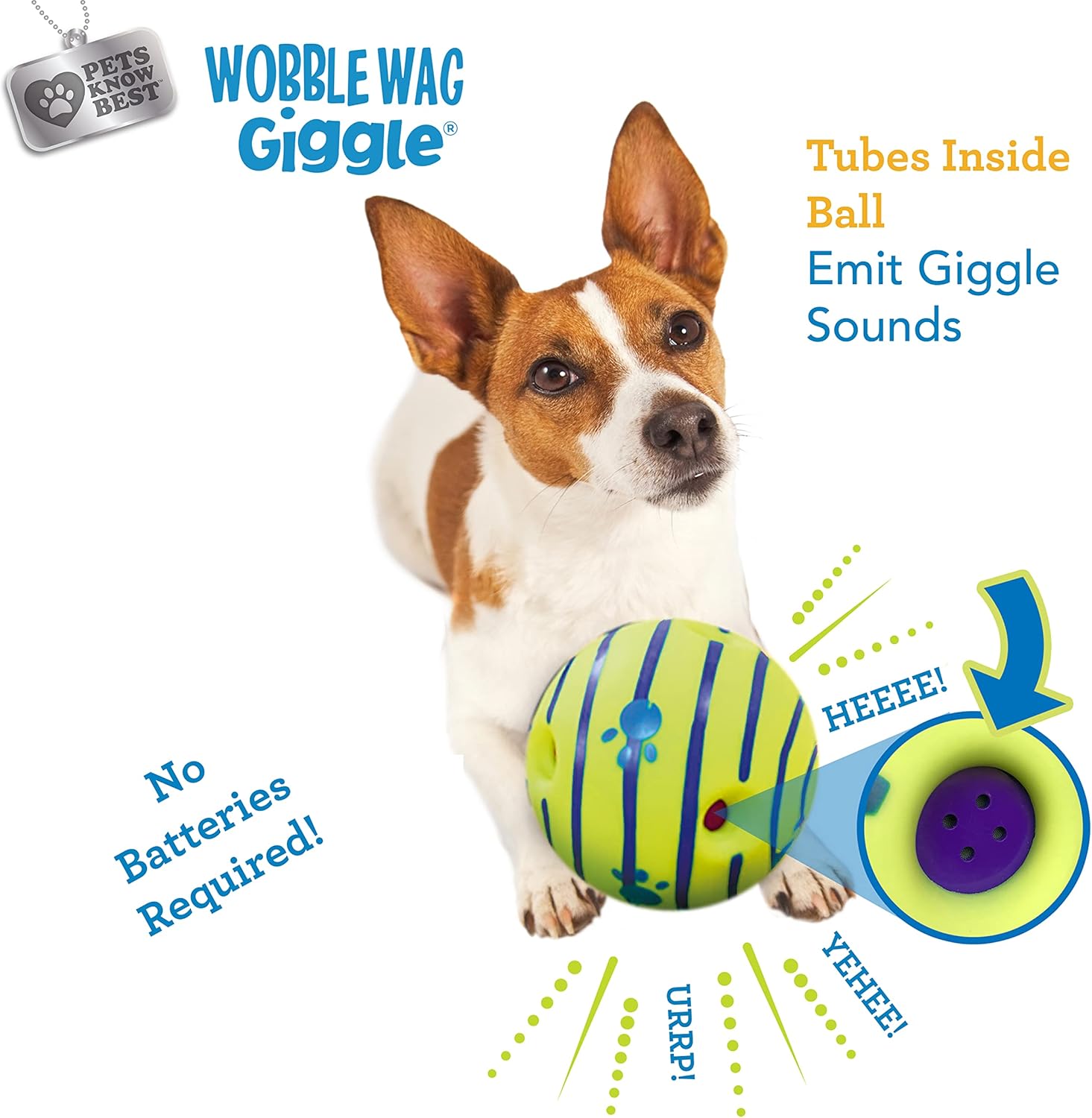 Wobble Wag Giggle Paquete de 2 bolas de juguete interactivo para pe...