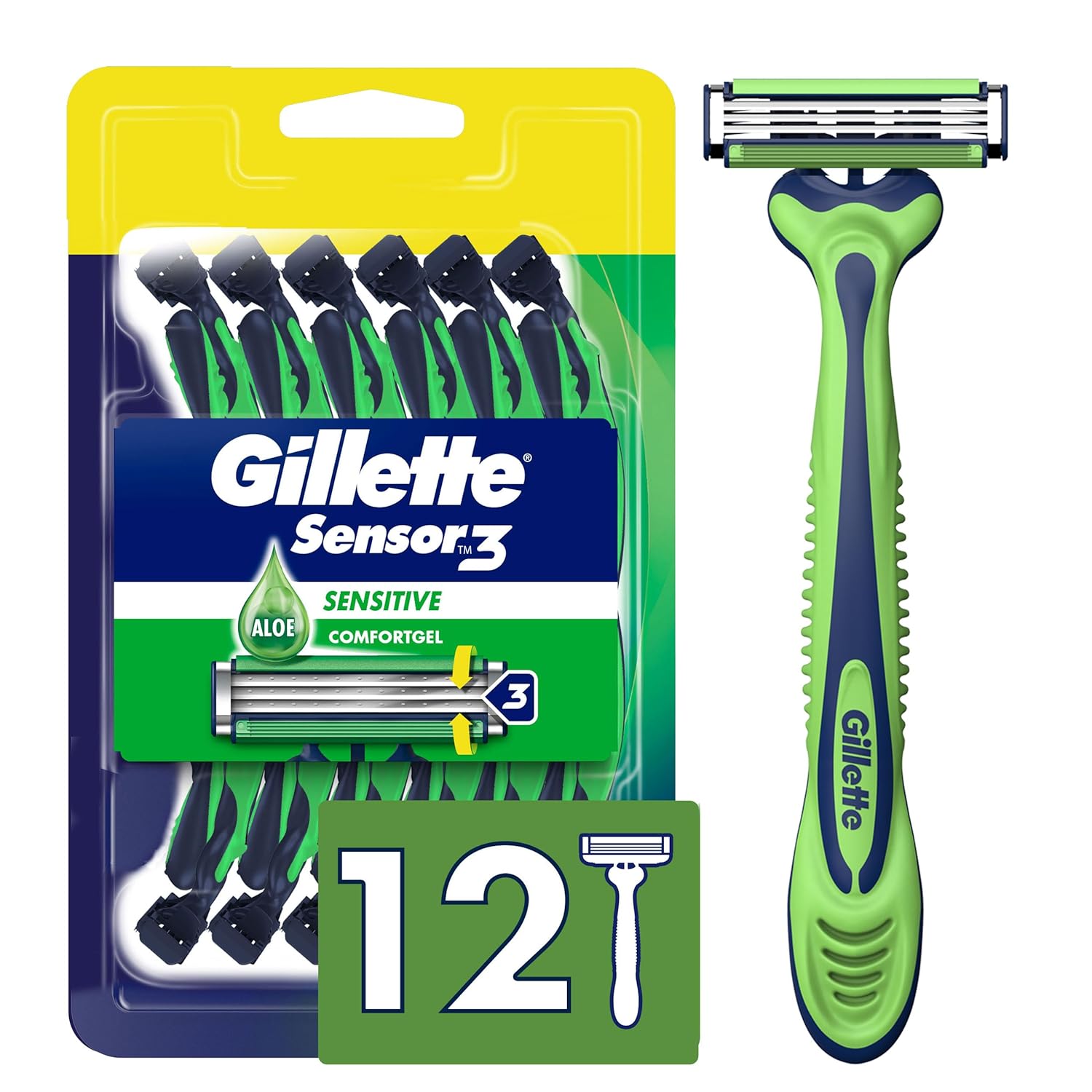 Gillette Sensor3 Sensitive - Maquinillas de afeitar desechables par...
