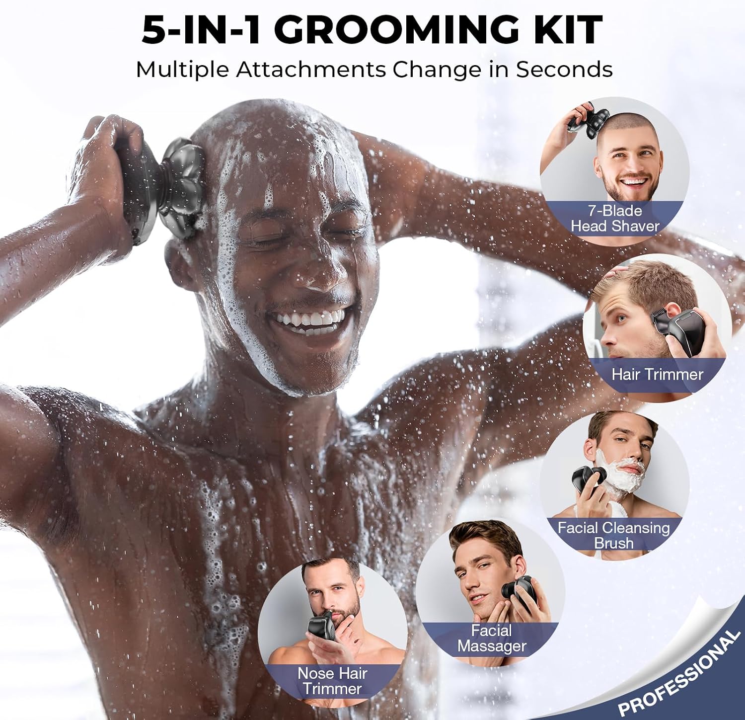 SOBIY Afeitadoras de cabeza para hombres calvos: maquinilla de afei...
