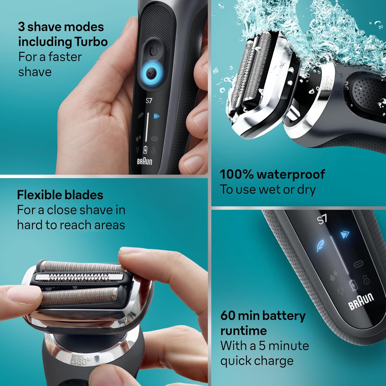 Braun Series 7 - Afeitadora eléctrica para hombres, maquinilla de a...