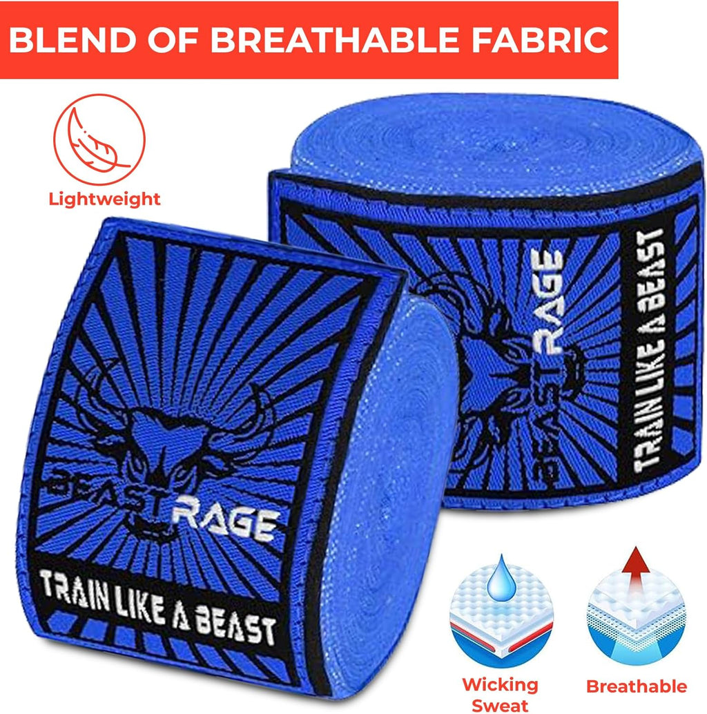 BEAST RAGE Vendas para manos de boxeo para MMA Kickboxing, muñequer...