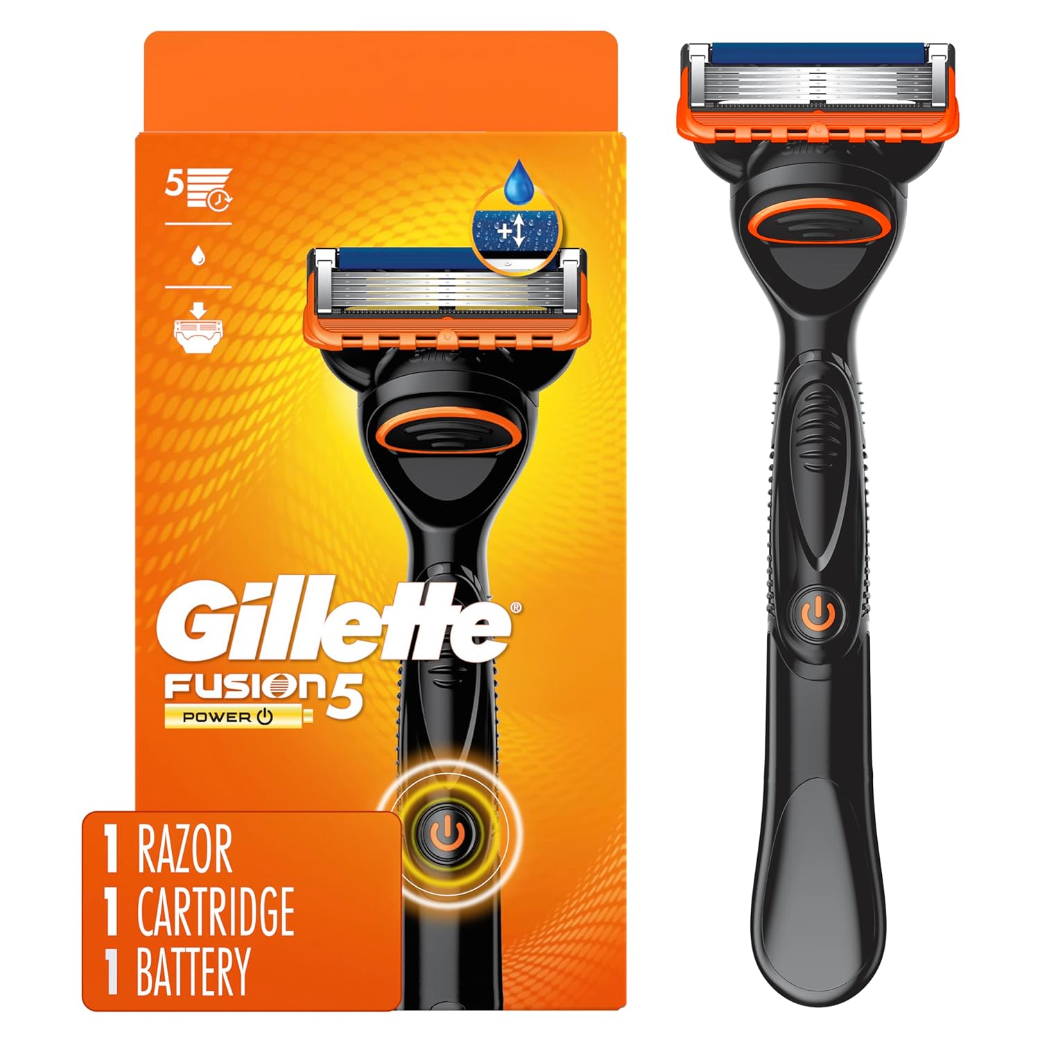 Gillette Fusion5 Power Razor para hombres, 1 mango de maquinilla de...