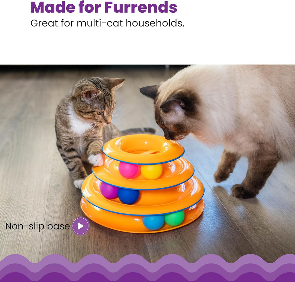 Petstages - Juguete interactivo para gatos de 3 niveles Tower of Tr...