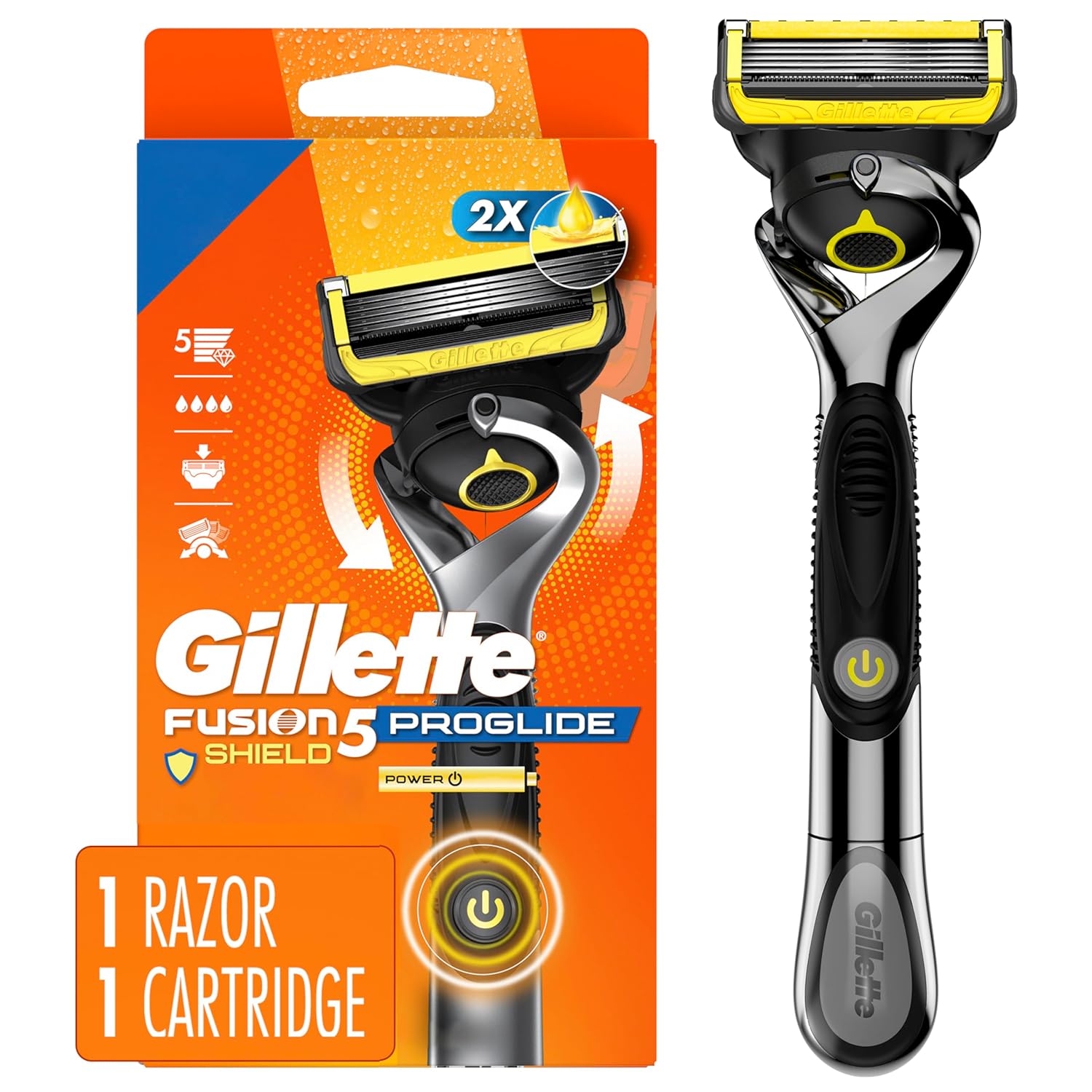 Gillette PROGLIDE SHIELT POWER HANDS'S PERCHA DE LA MUJER + 1 RESIL...