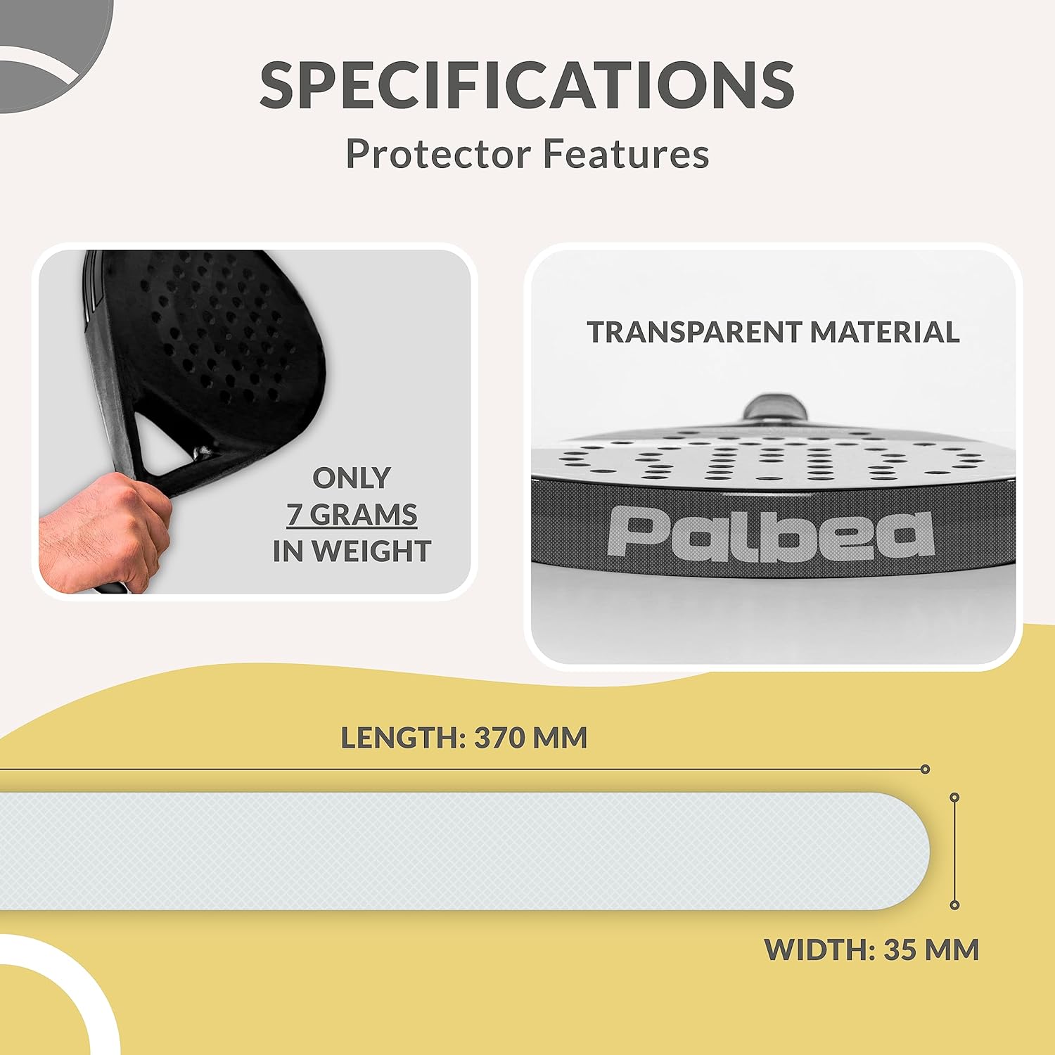 Protector de pala de pádel transparente Palbea - Paquete de 1\/2\/3...