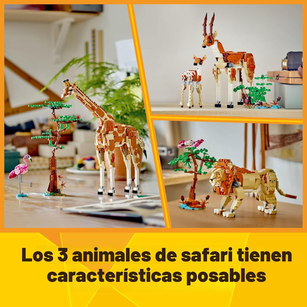 LEGO Creator 31150 - Animales de safari salvajes 3 en 1, se reconst...