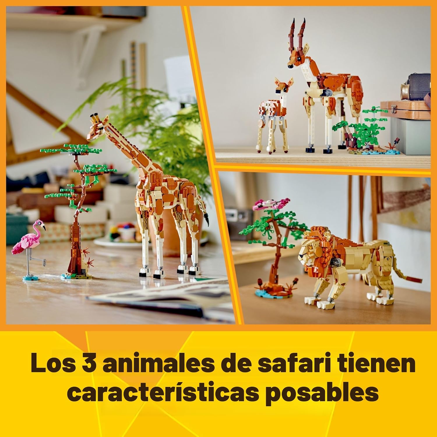 LEGO Creator 31150 - Animales de safari salvajes 3 en 1, se reconst...