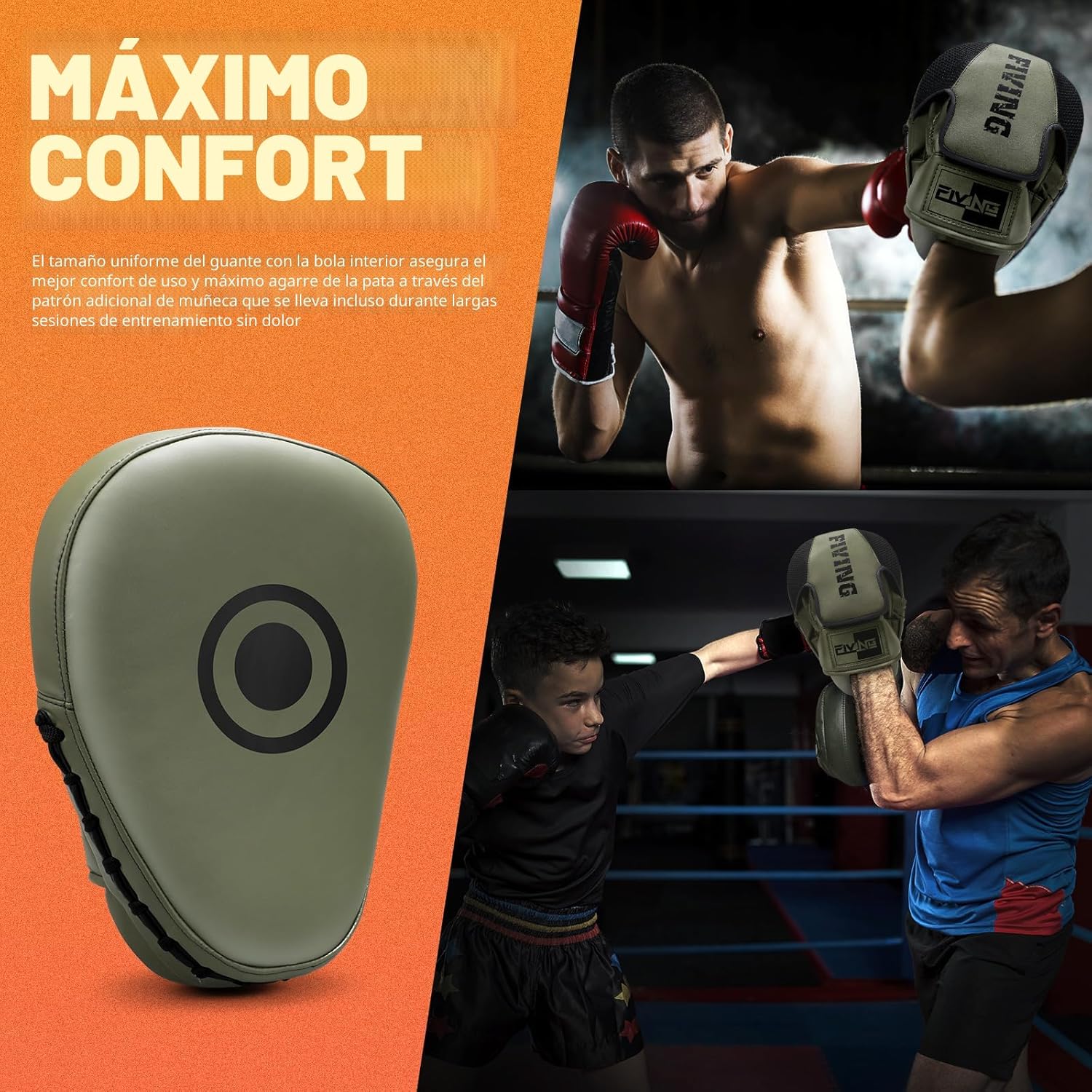 Almohadillas de boxeo para hombres, mujeres y niños, manoplas de cu...