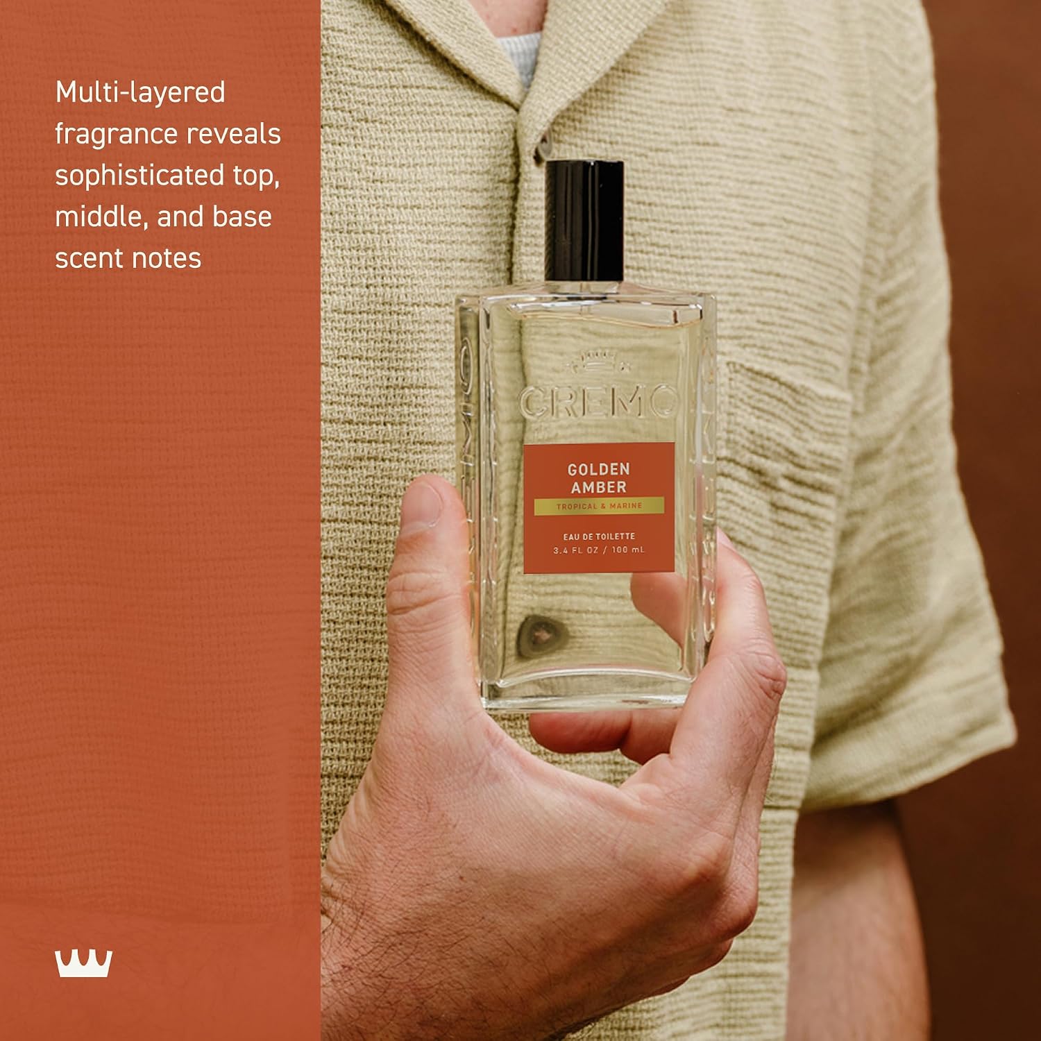 Cremo Colonia para hombres - Espray de colonia Golden Amber para ho...
