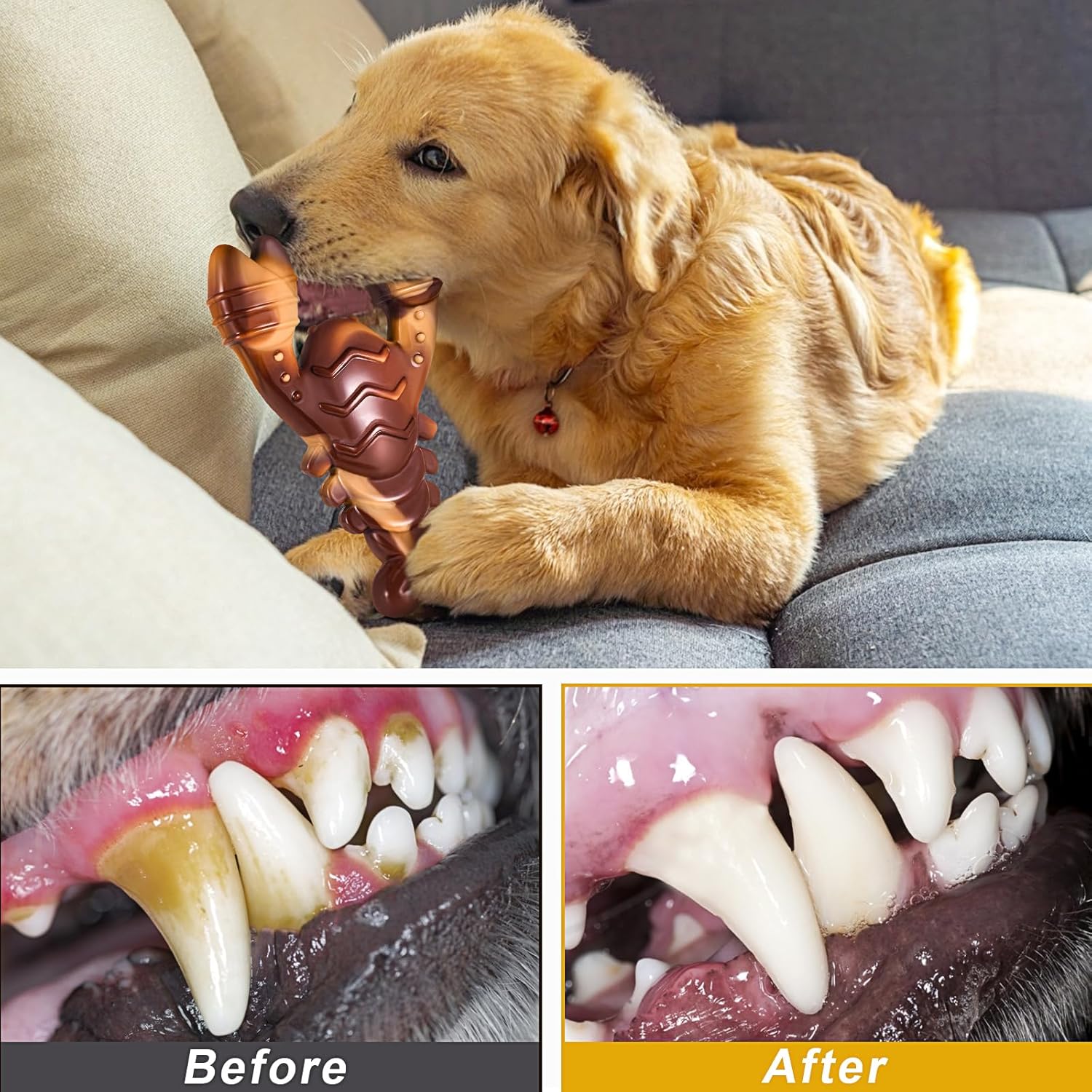 NEZIN Juguetes masticables para perros, juguetes indestructibles pa...