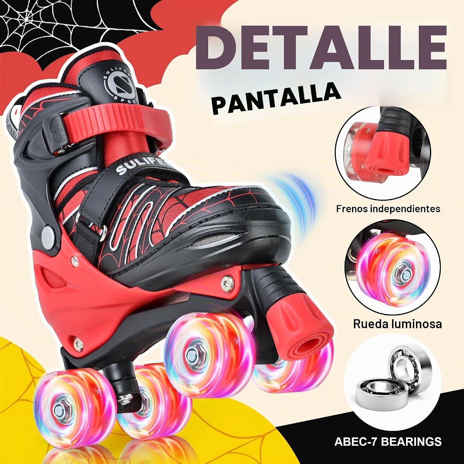 SULIFEEL - Patines ajustables para niños para niños de 3-5, 5-8, 6-...