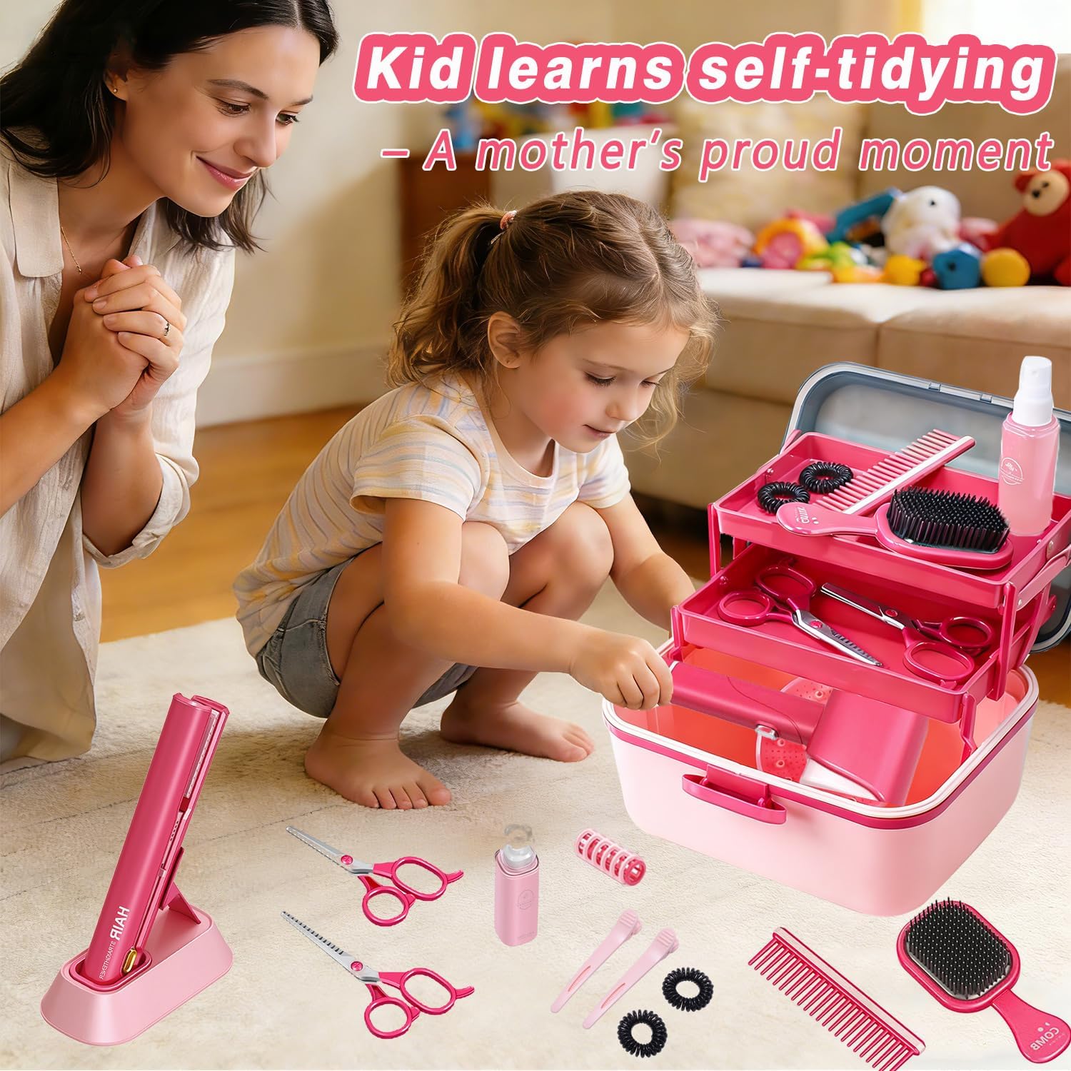 Juguetes de peluquería para niñas de 3 a 8 años, juego de peluquerí...