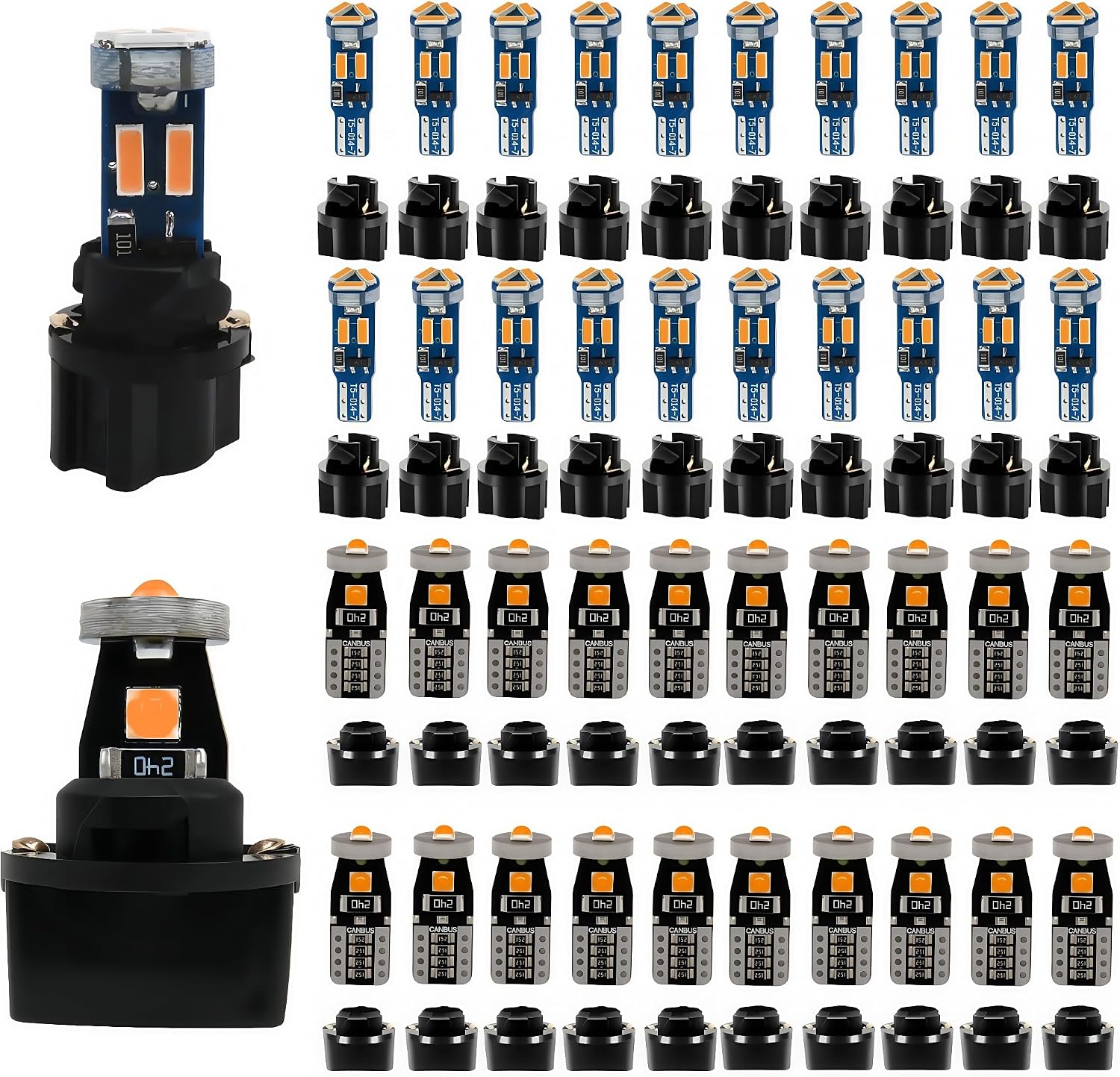 WLJH Canbus Bright PC74 Twist Lock Socket T5 2721 73 74 Led 7SMD 40...