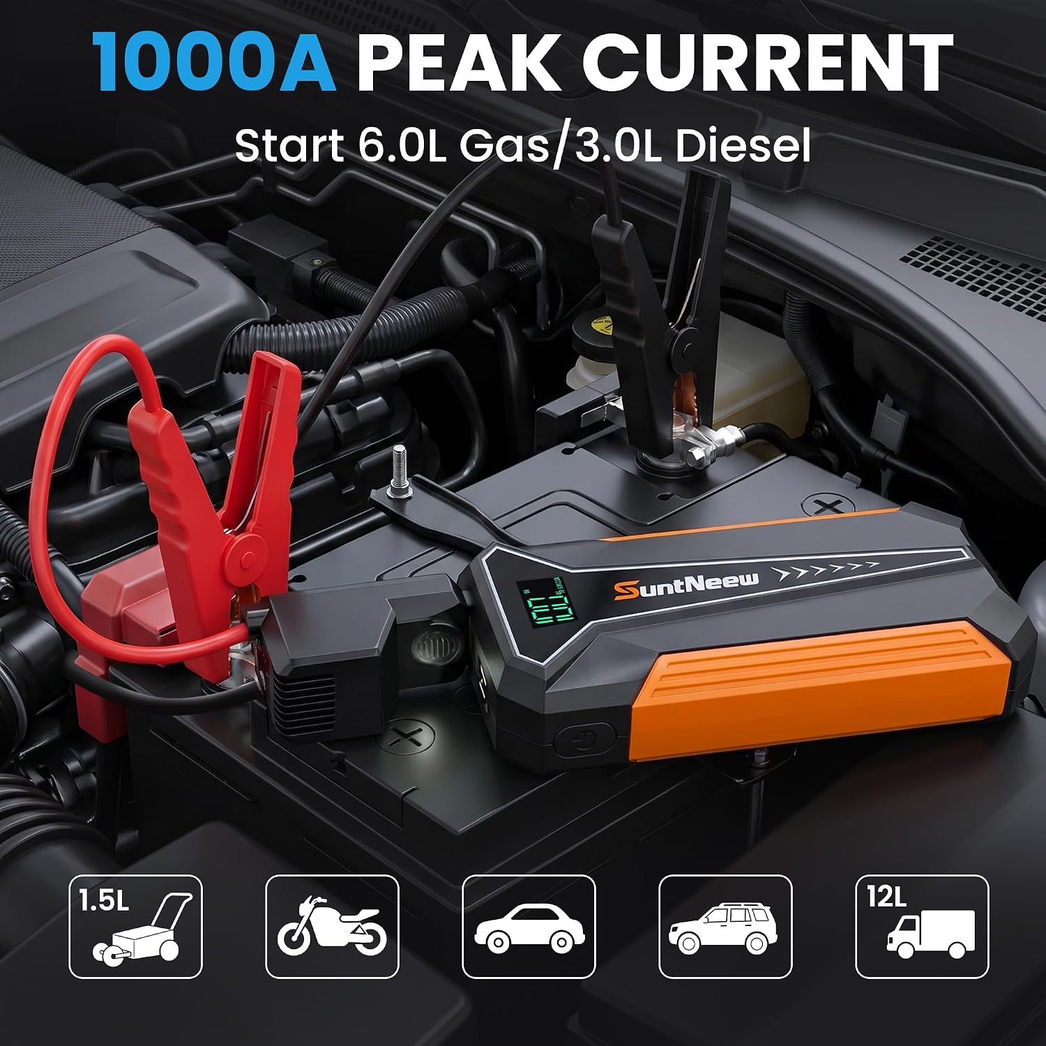 Jump Starter Power Bank de 8000 mAh (hasta 6.5 L de gasolina\/5.0 L...