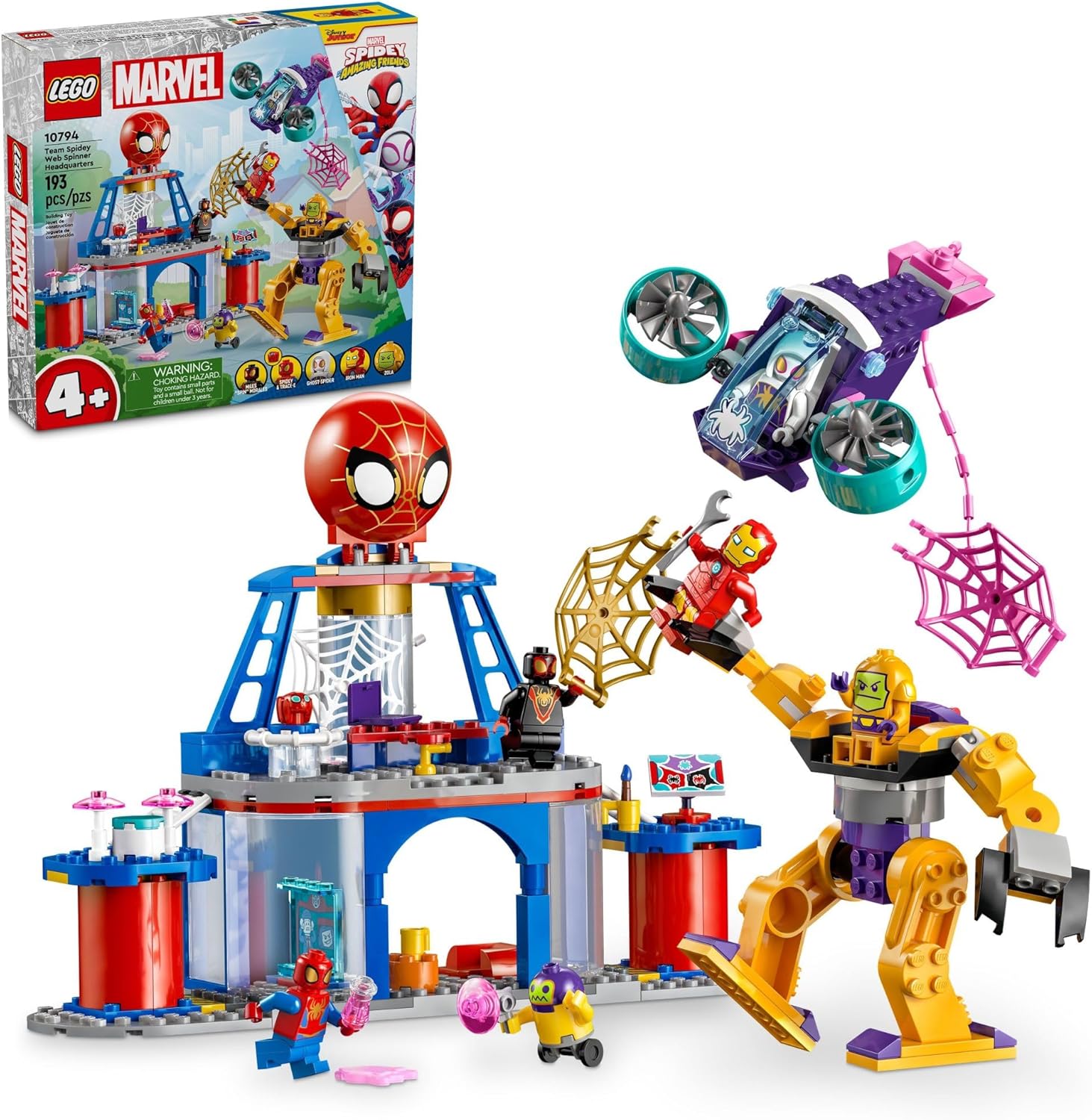 LEGO Marvel Team Spidey Web Spinner - Juguete de construcción de cu...