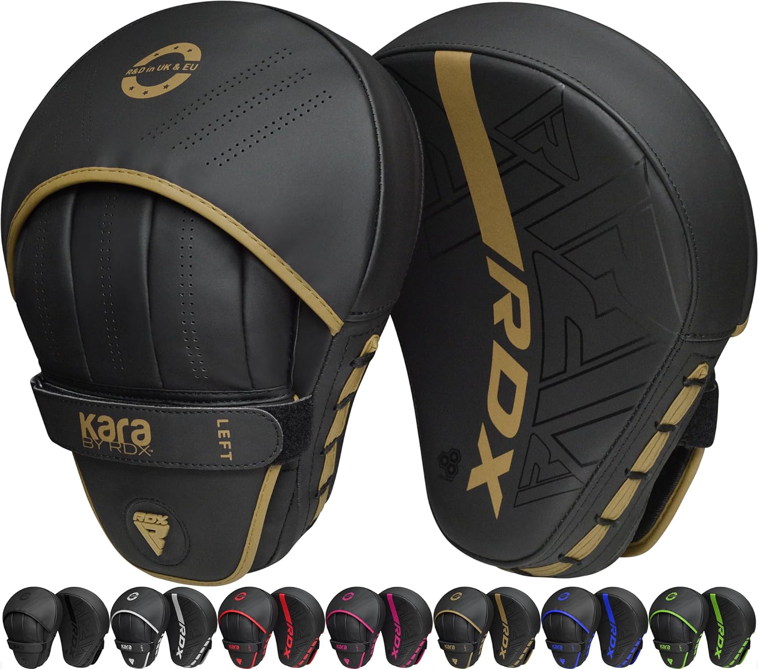 RDX Almohadillas de boxeo Curvadas Focus Mits, Maya Hide Leather Ka...