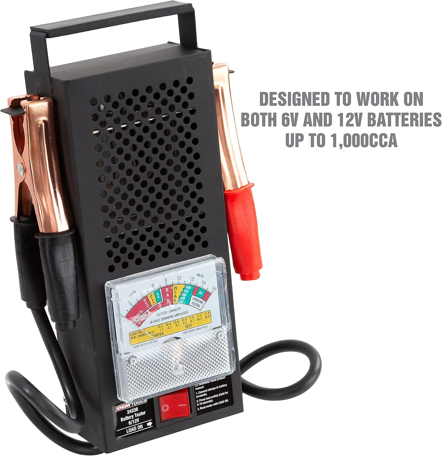 OEMTOOLS 24338 Probador de Carga de Batería, Probador de Batería 12...
