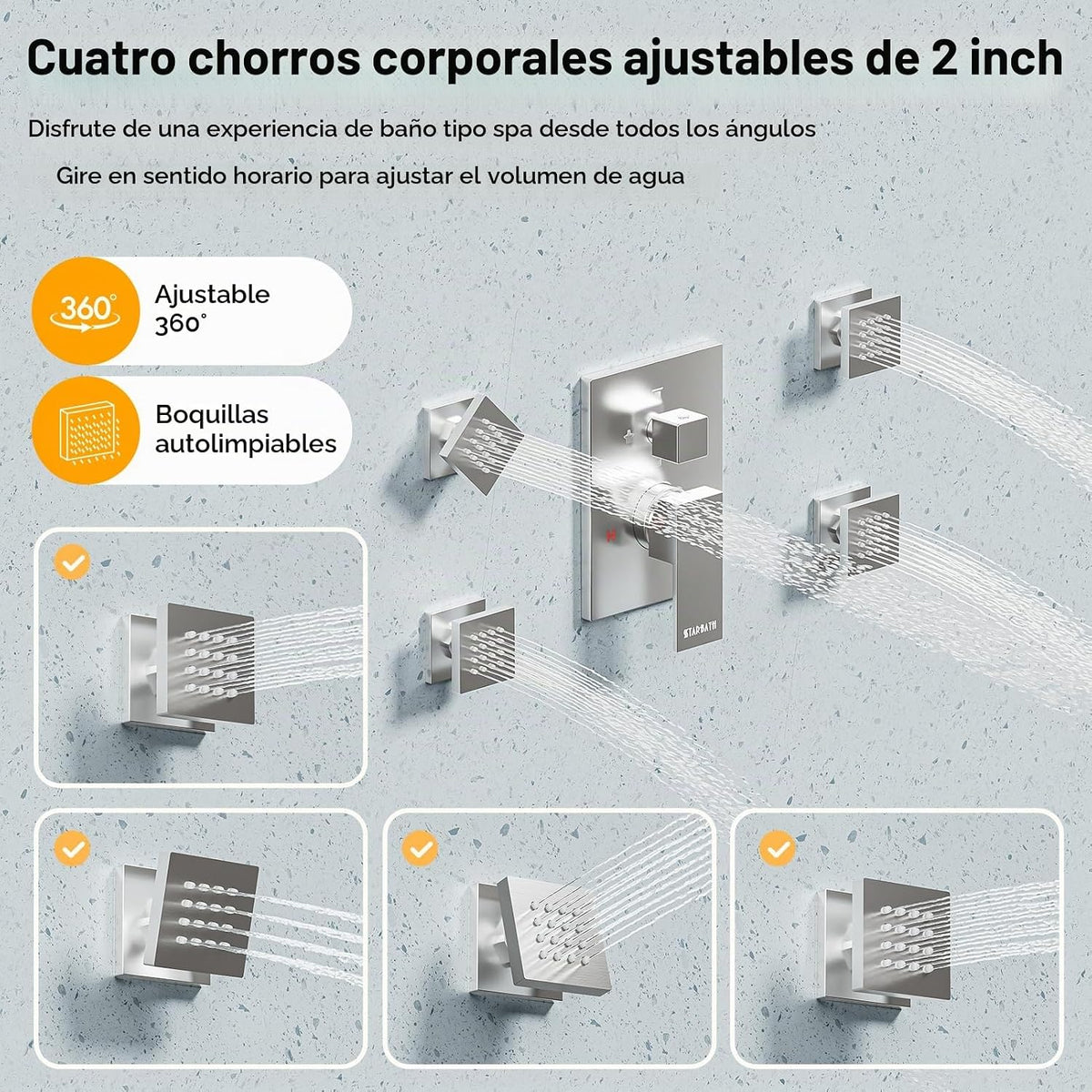 STARBATH - Sistemas de ducha con 4 chorros de pulverización corpora...