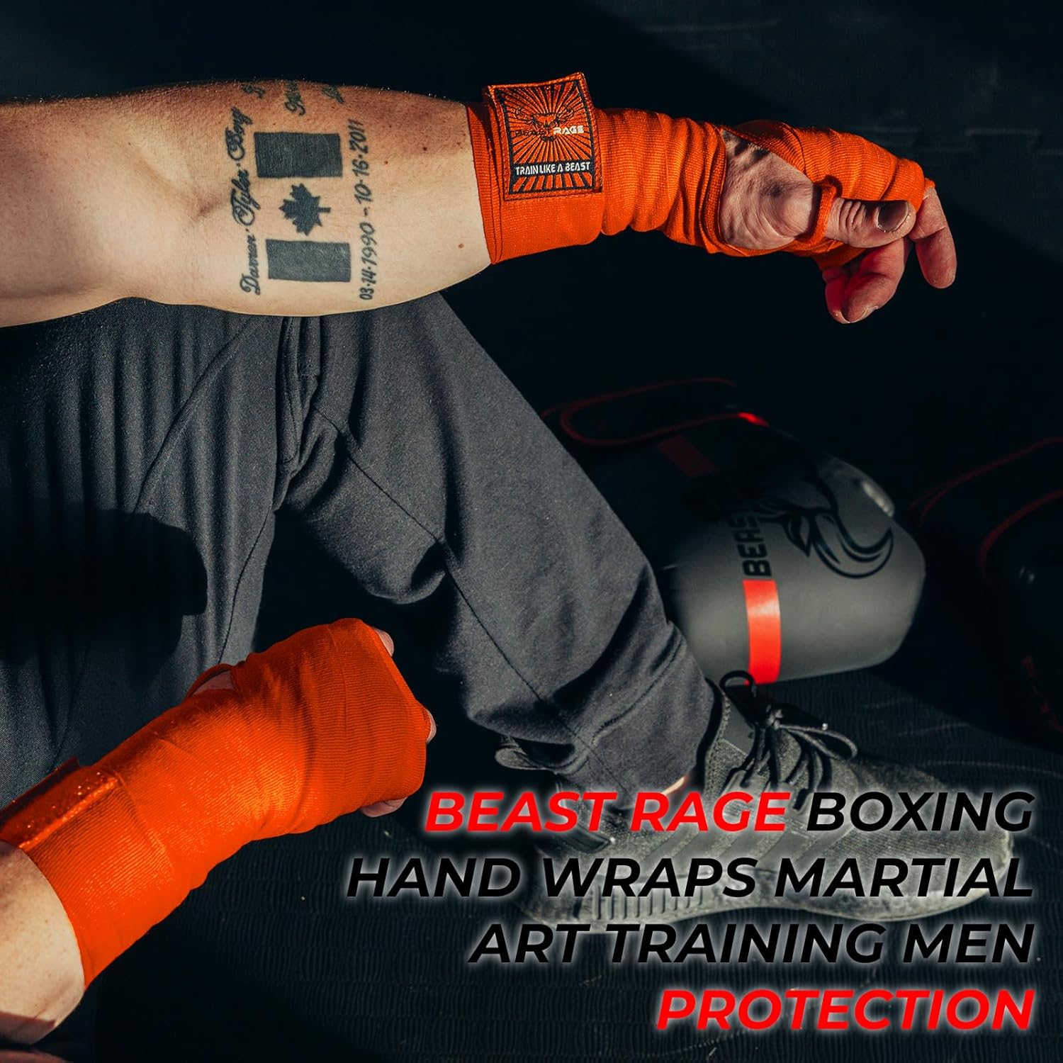 BEAST RAGE Vendas para manos de boxeo para MMA Kickboxing, muñequer...