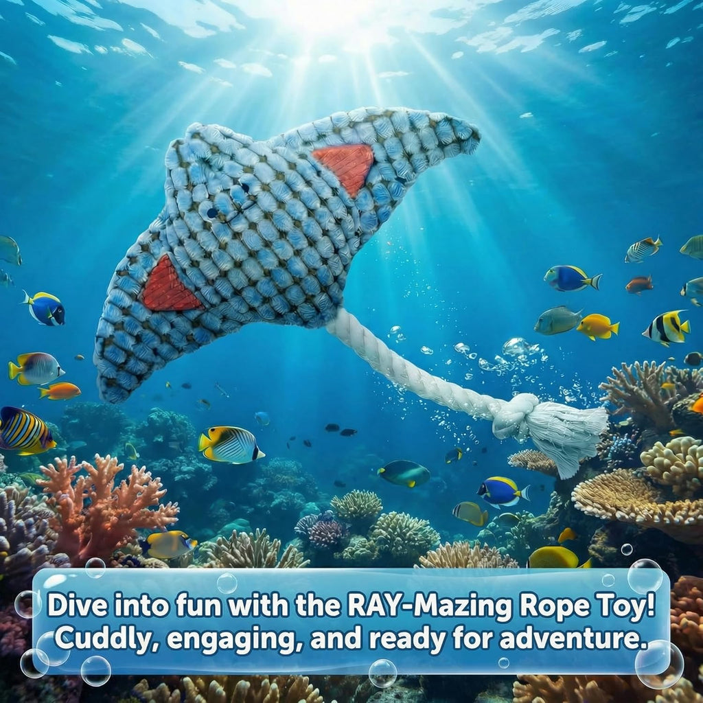 Paw-FECT - Juguete de peluche para perro de cuerda de mantarraya\/m...