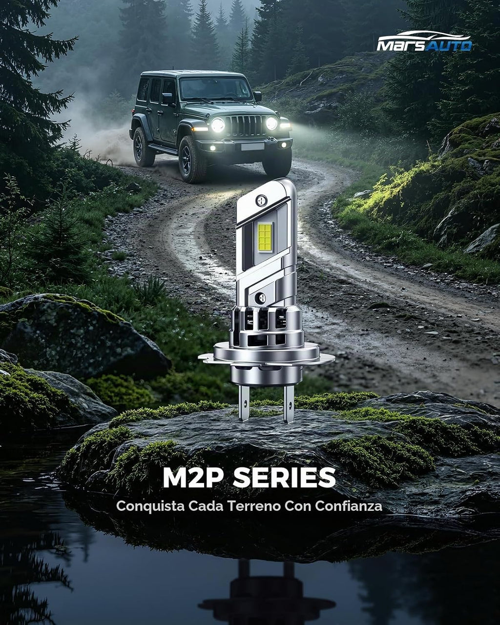 Marsauto Bombillas LED H7 de la serie M2P, bombillas H7 de tamaño m...