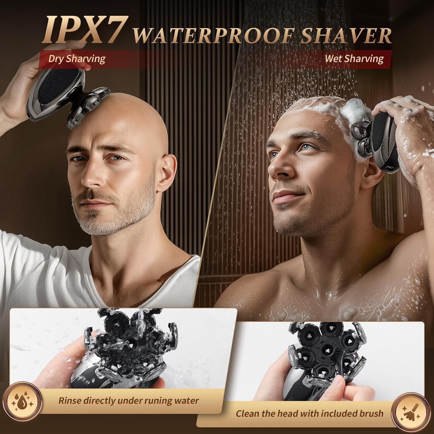 Afeitadoras de cabeza para hombres calvos, kit profesional de afeit...