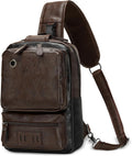 SUIKIHUM Mochila de Cuero PU Vintage para Hombre, Bolso Bandolera,...