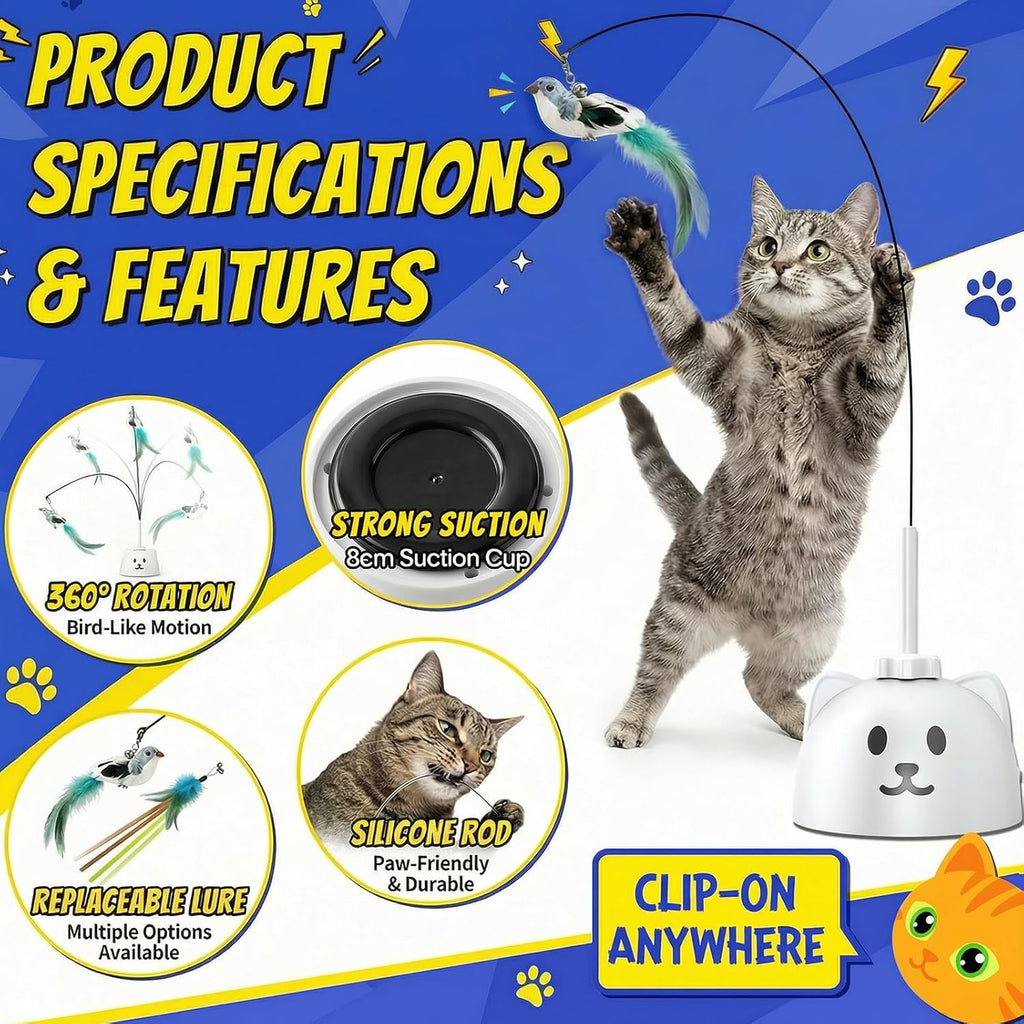 CATPICK Juguetes interactivos para gatos de interior, juguete autom...