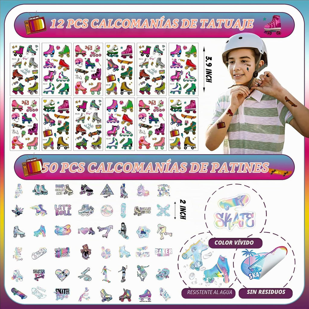 Joyvorite Juego de 134 Piezas de Artículos de Fiesta de Patinaje so...