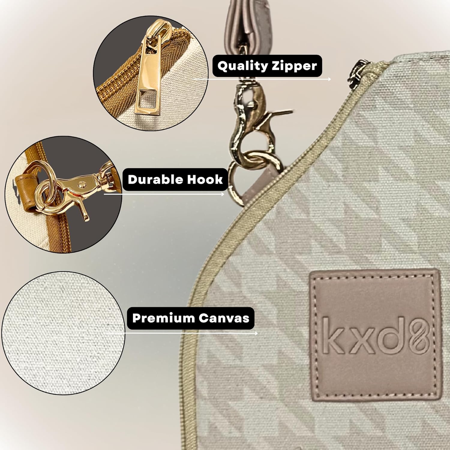 KXD8 Bolsa cruzada con correa ajustable, soporte para botella de ag...