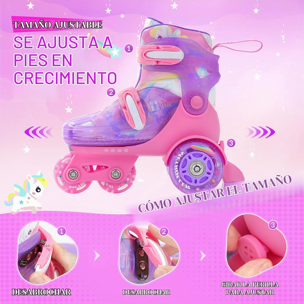 METROLLER Patines de equilibrio con ruedas ajustables para niños pe...