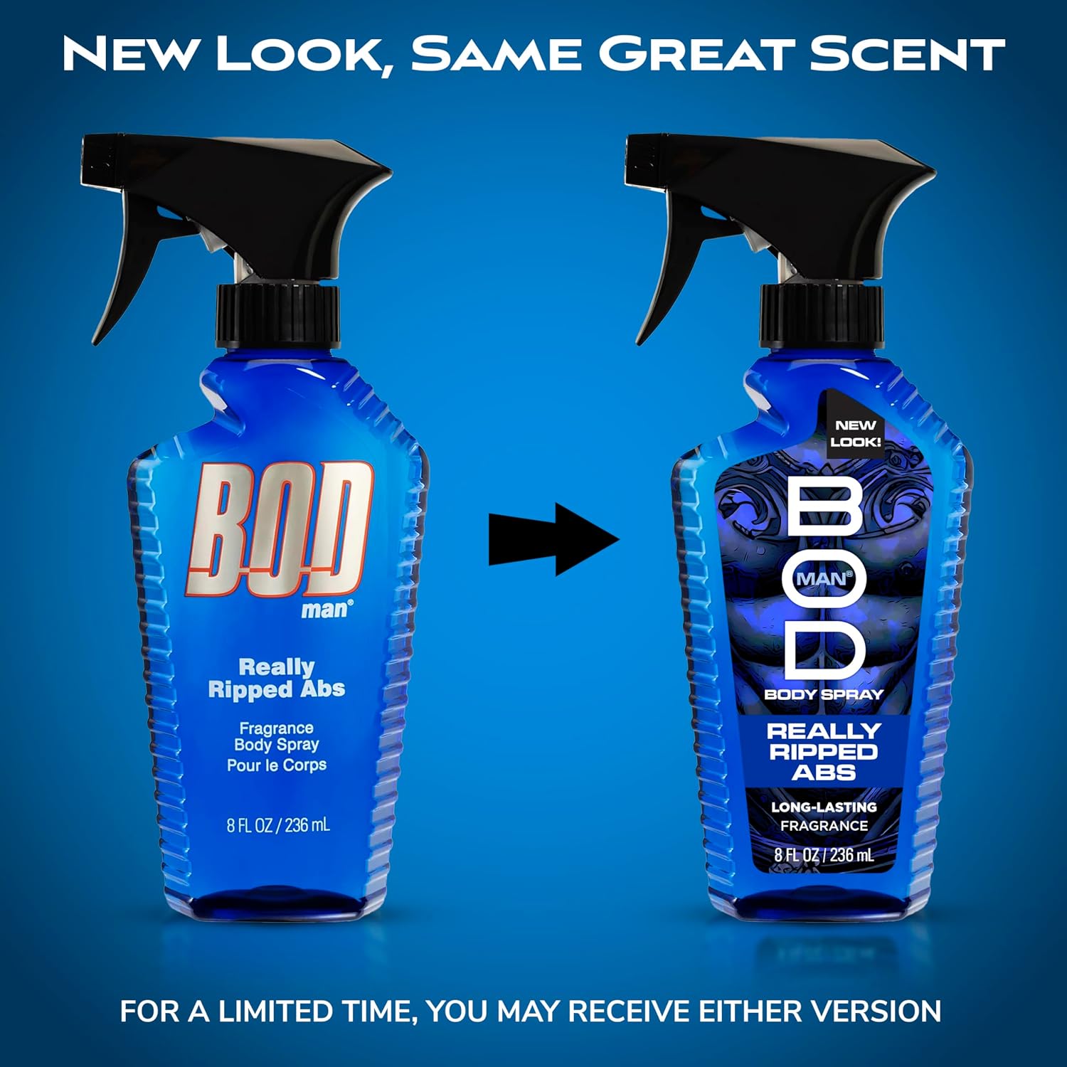 BOD man Fragancia corporal en aerosol, abdominales realmente rasgad...