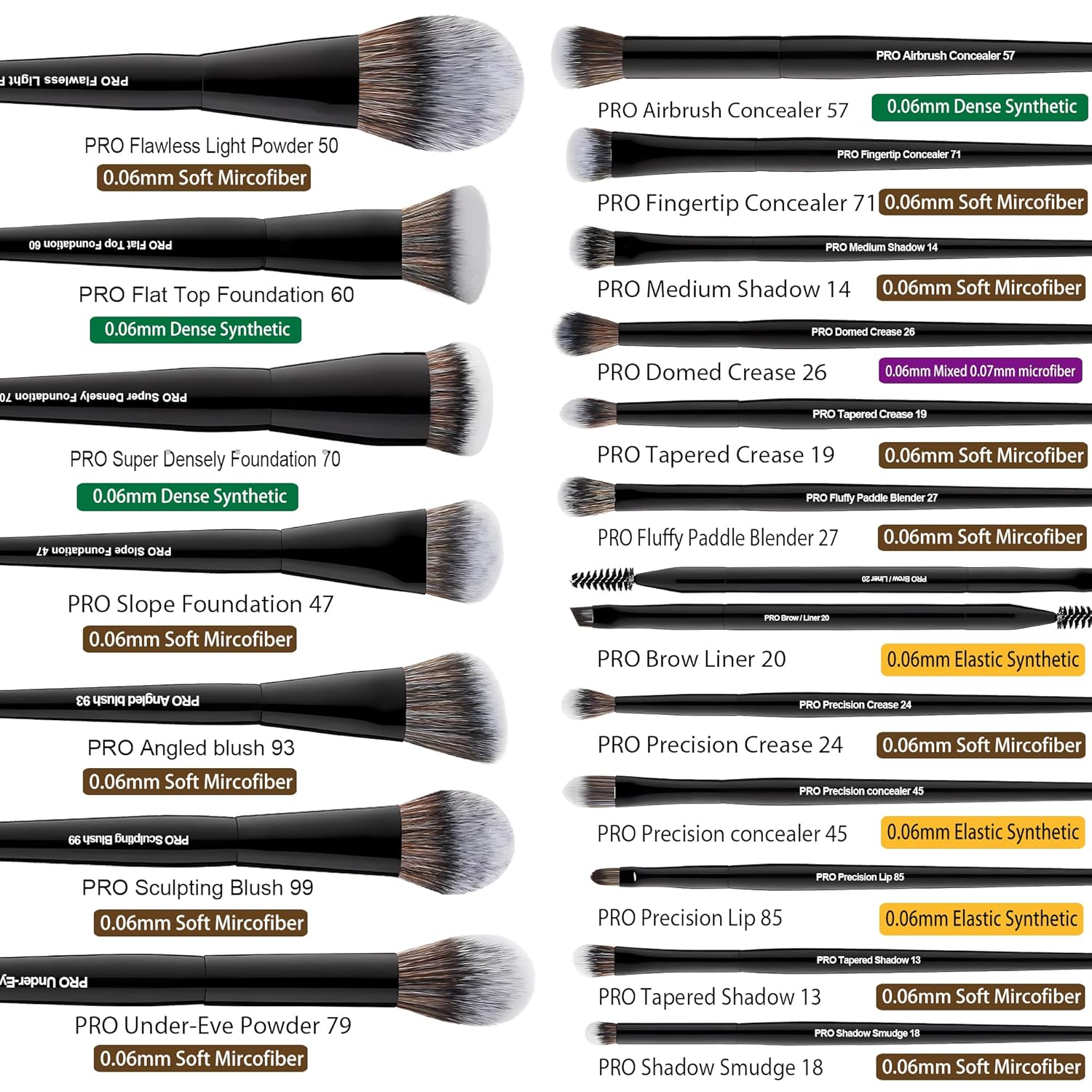 Bueart Design Juego de 19 Brochas de Maquillaje de Grado Profesiona...