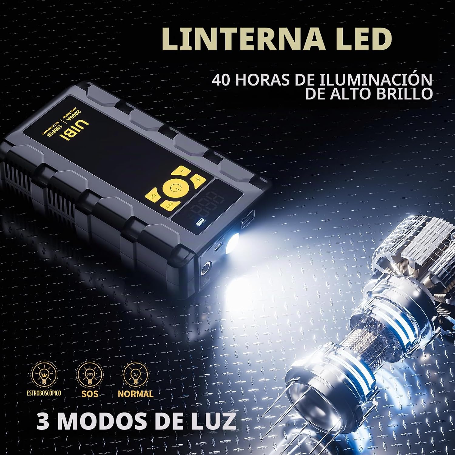 UIBI X5 Arrancador de batería para automóvil con compresor de aire,...