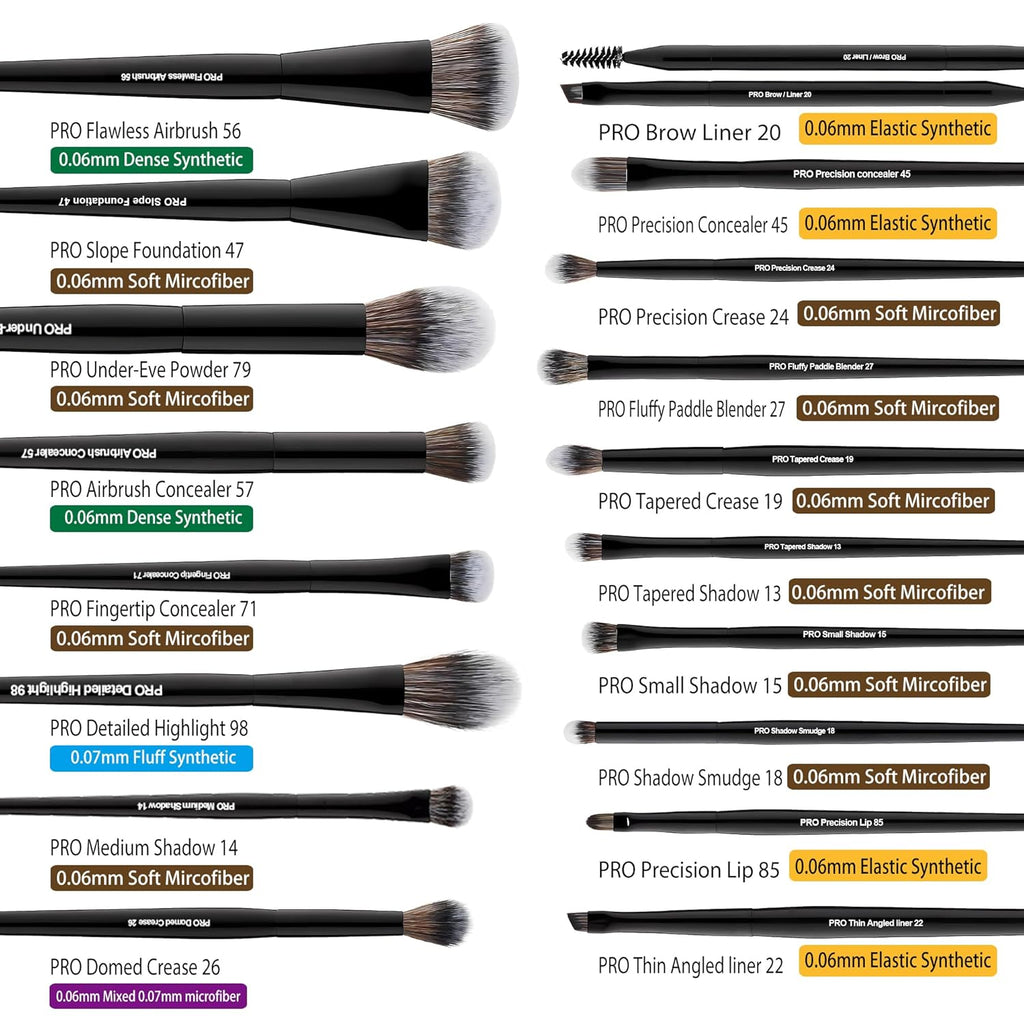Bueart Design Juego de 32 brochas de maquillaje de grado PRO con so...