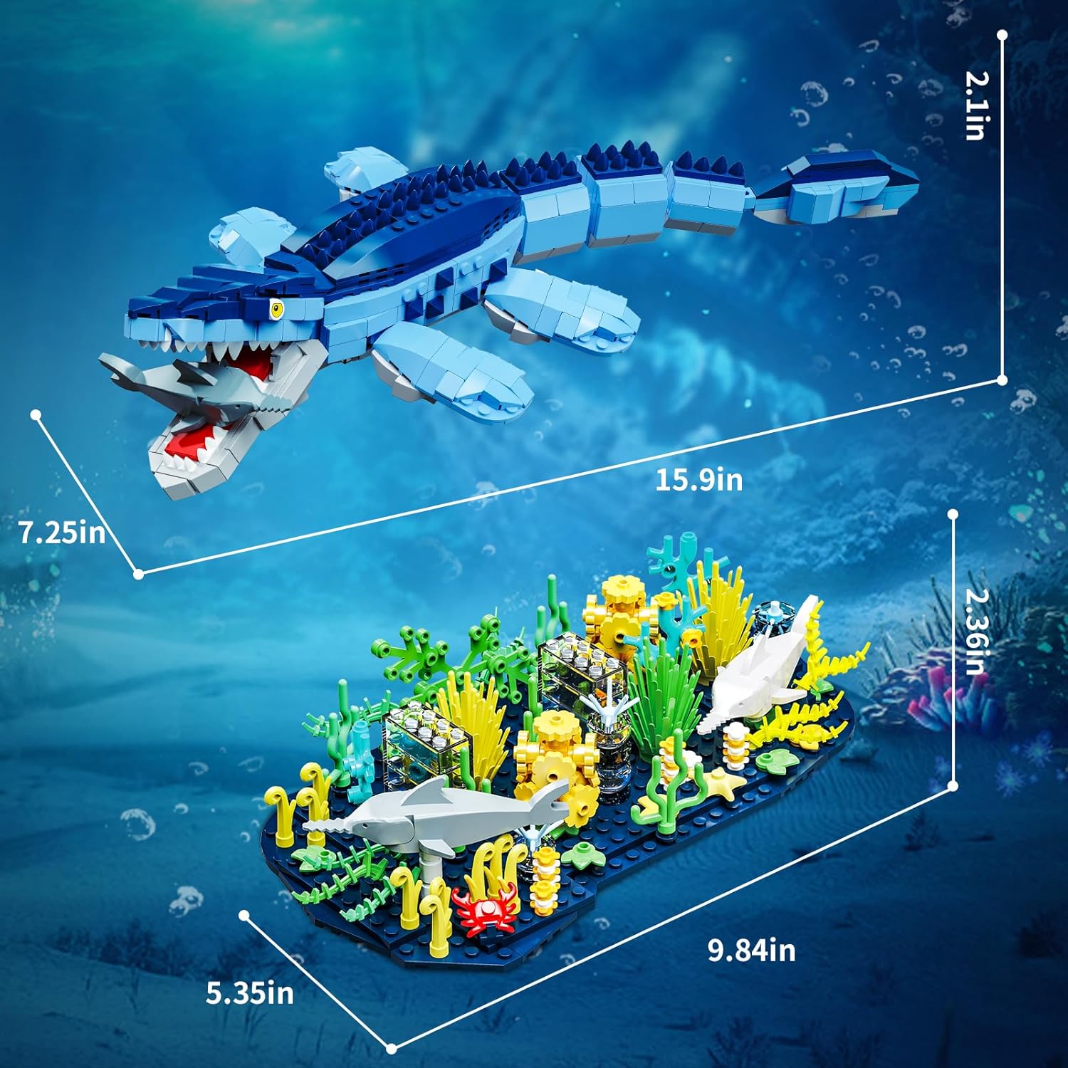 Dinosaur World Mosasaurus - Juego de construcción compatible con ju...