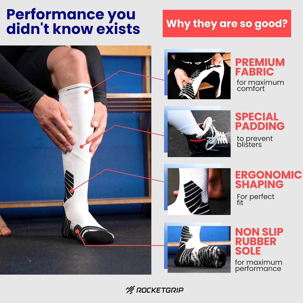 Hockey Skate Socks \u2013 Non-Slip Grip Skate Socks for Adult and Y...