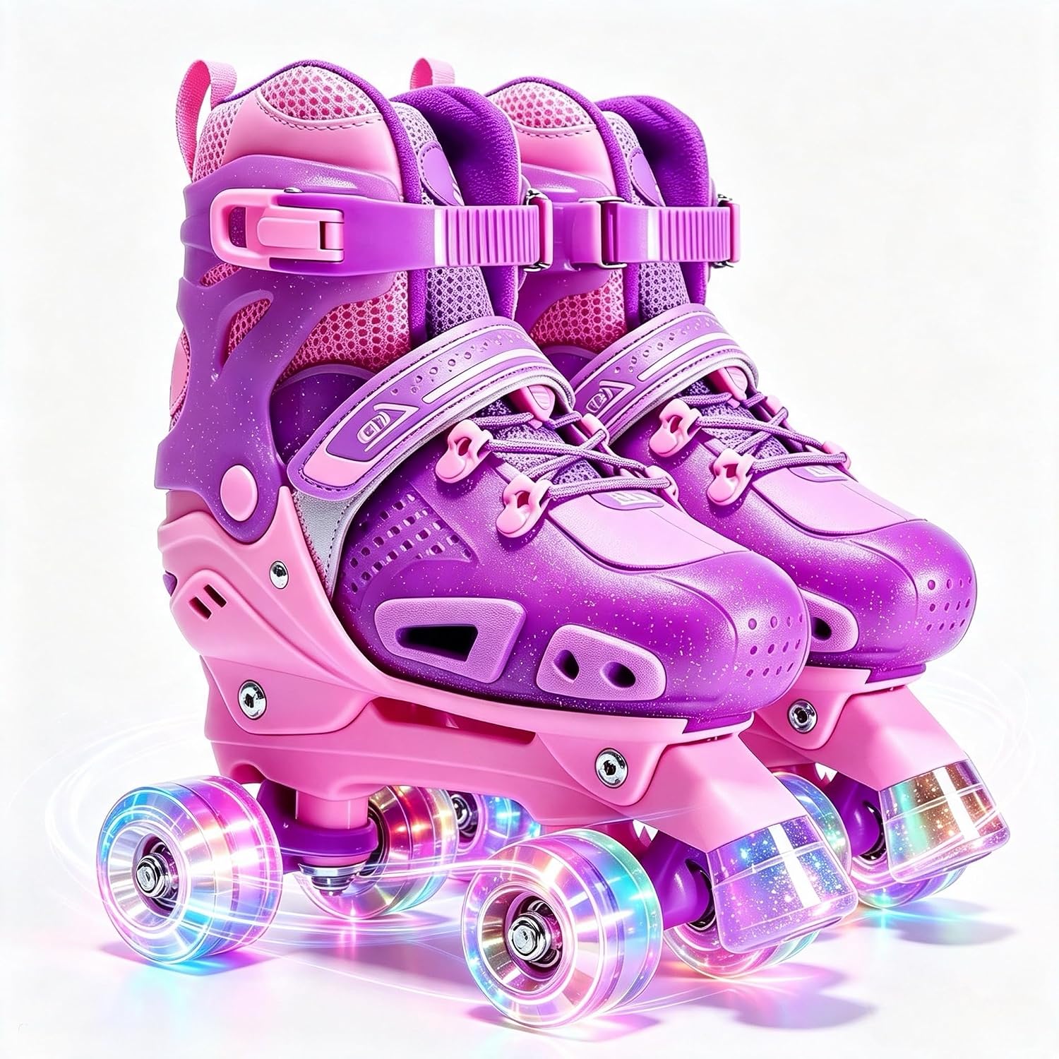 LKD Patines de ruedas para niños y niñas, 4 tamaños, ajustables, co...
