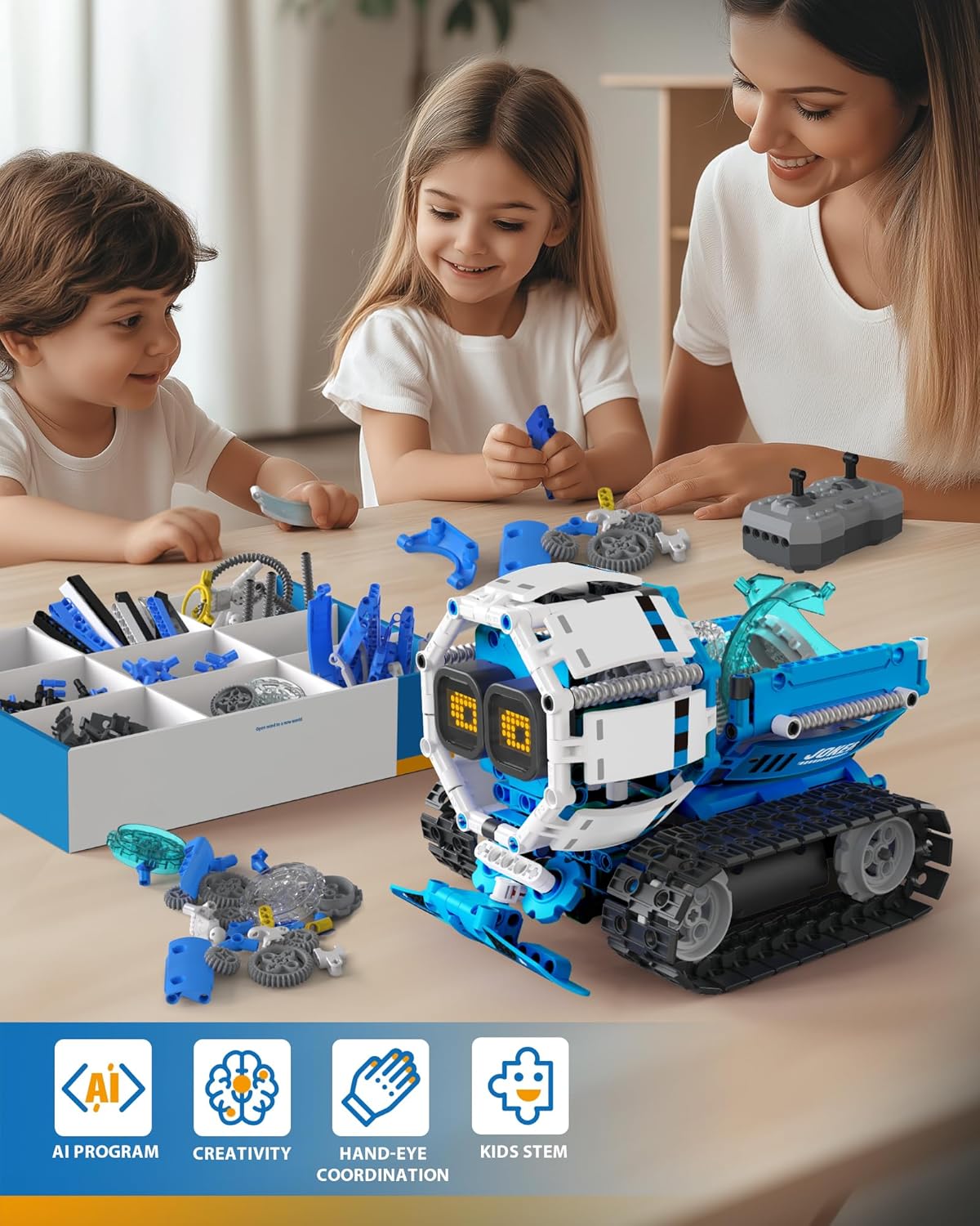 Opmind Juguetes de construcción de robot STEM 5 en 1 para niños de...