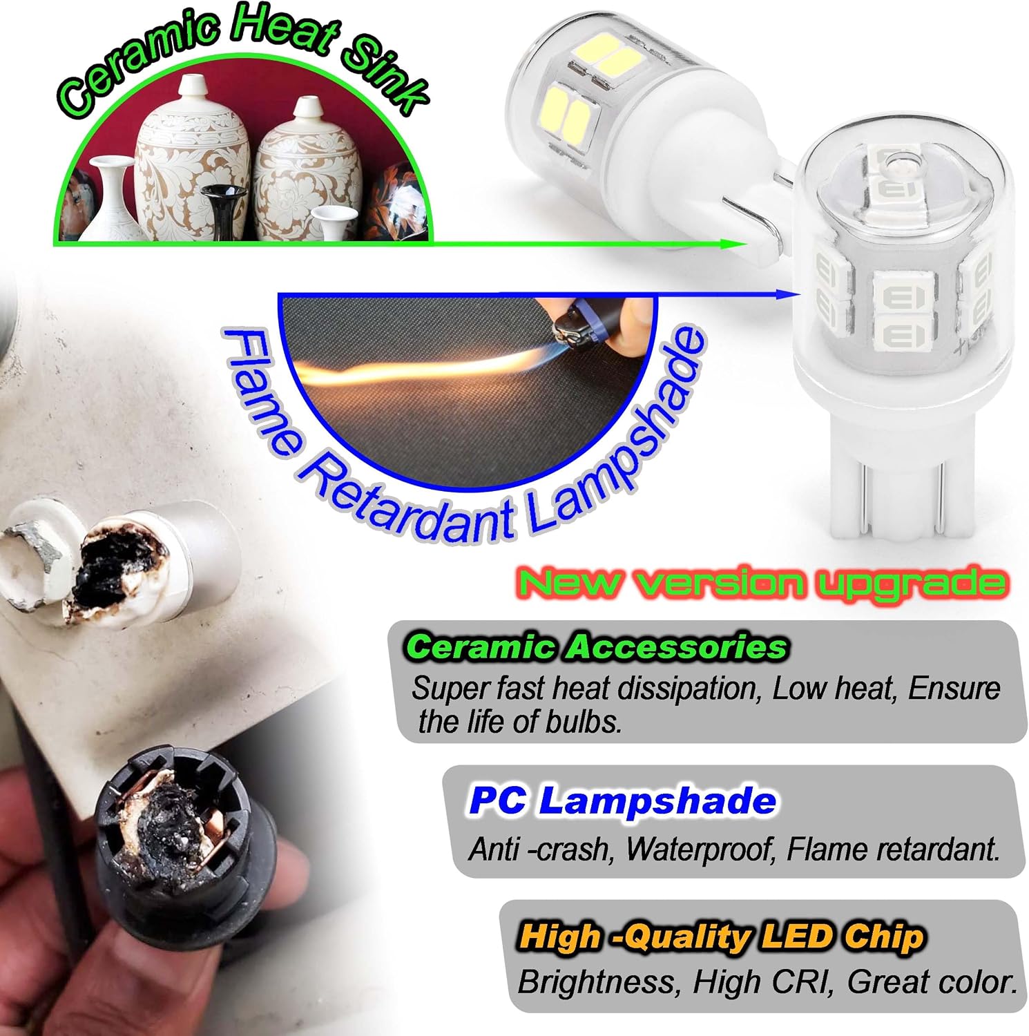 Ziomitus T10 194 912 921 906 2825 Foco LED azul 168 T10, focos de r...