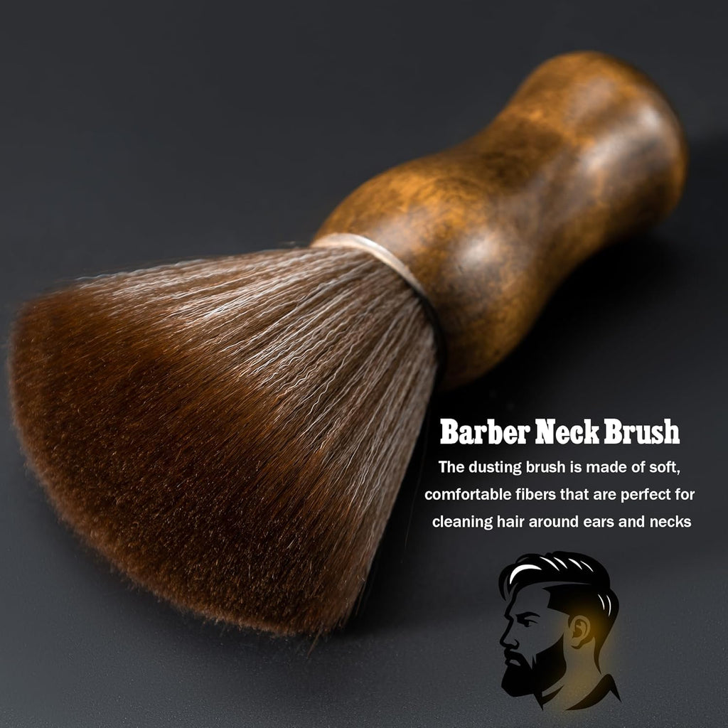 SALONSILK Juego de Brocha Quitapelusas para Cuello de Barbero y Bro...