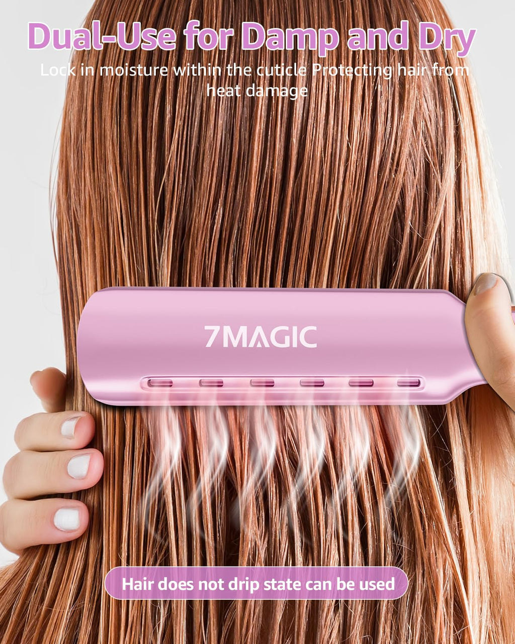 7MAGIC Alisadora de Cabello Nano Titanio, Plancha Plana de 1.7"...