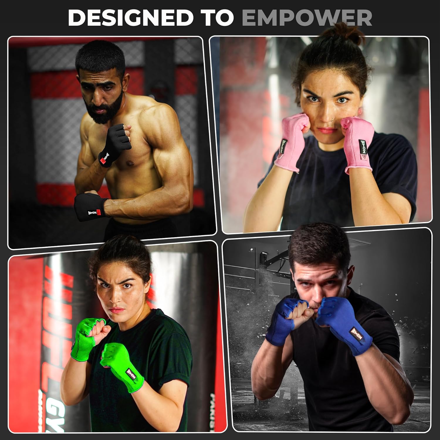 WYOX Guantes interiores para boxeo y kickboxing, soporte elástico p...
