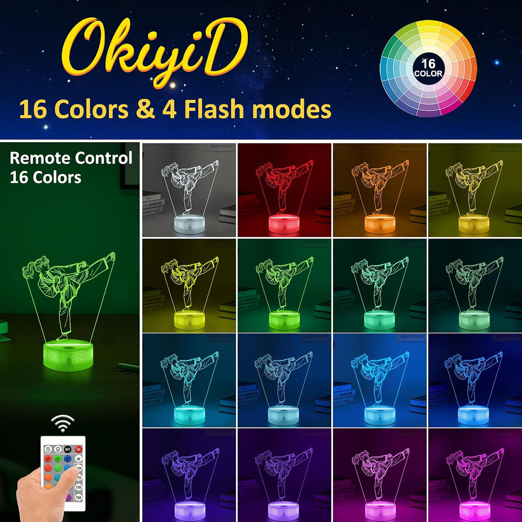 OkiyiD Luz nocturna de taekwondo, regalos de taekwondo para niñas,...