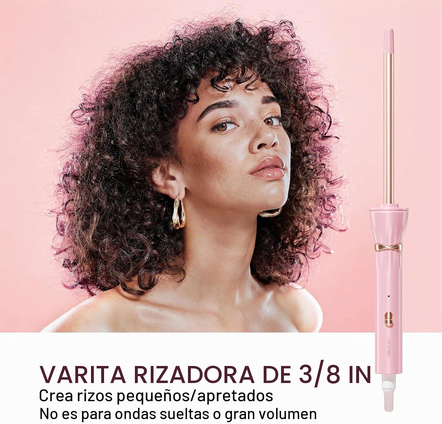 HIRAY Rizador de pelo delgado de 3\/8 pulgadas y varita rizador de...